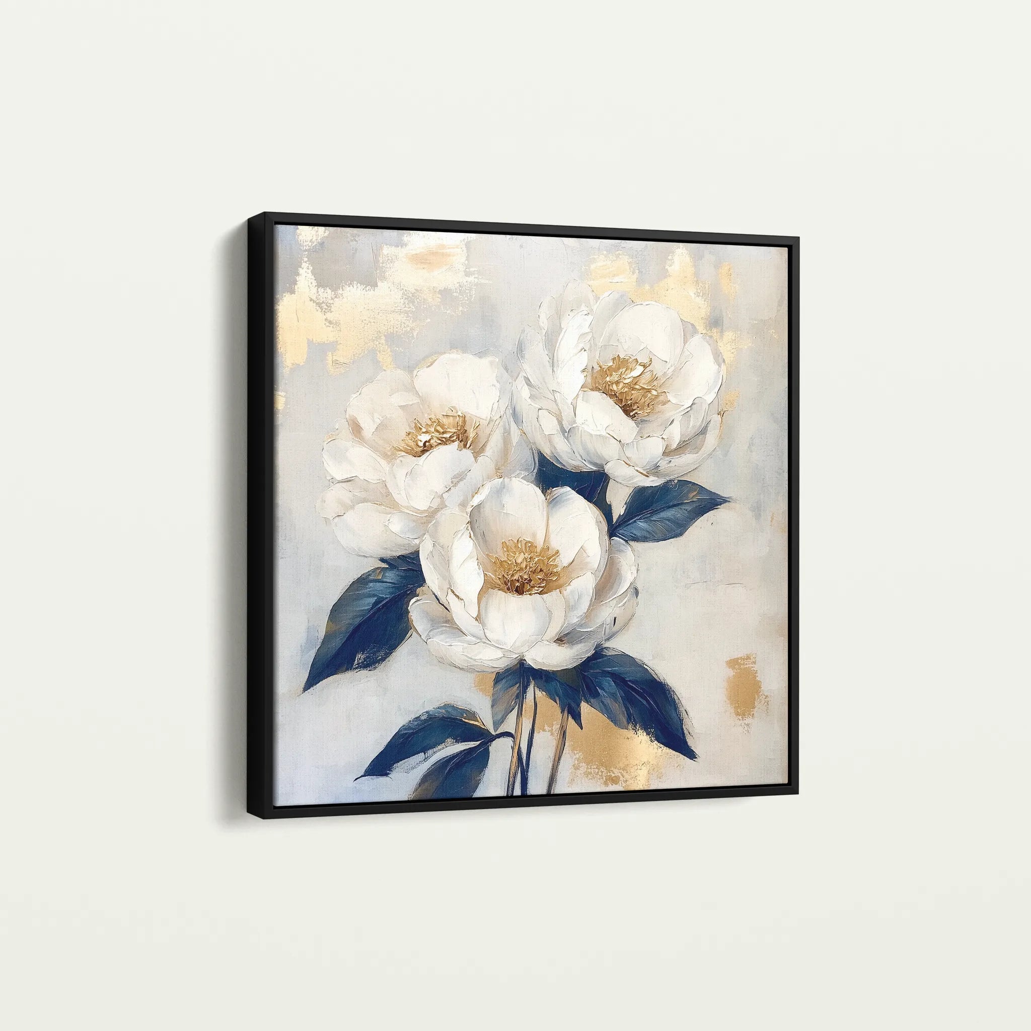 Floral 1278 Canvas Art 60 x 60 cm / Black