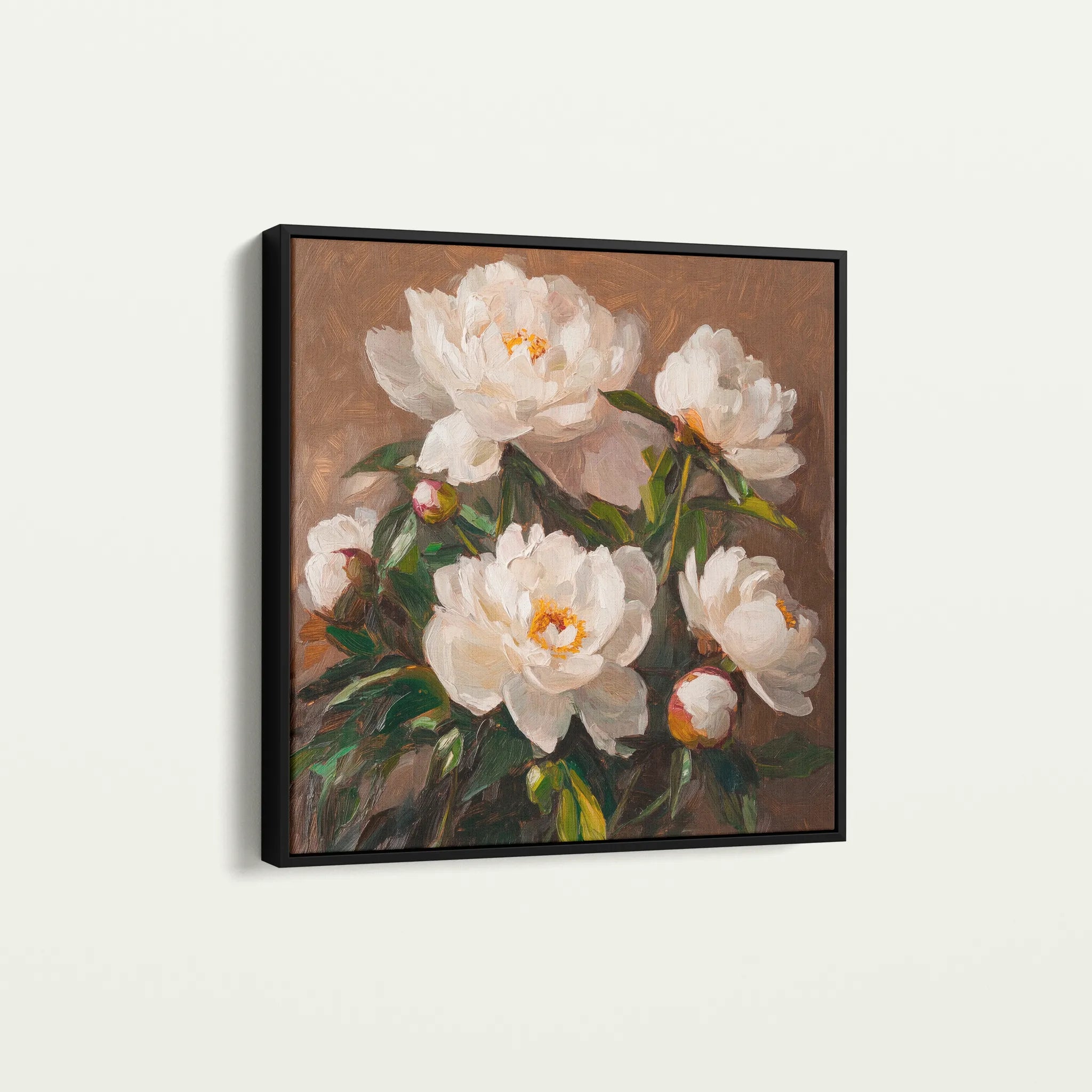 Floral 1279 Canvas Art 60 x 60 cm / Black
