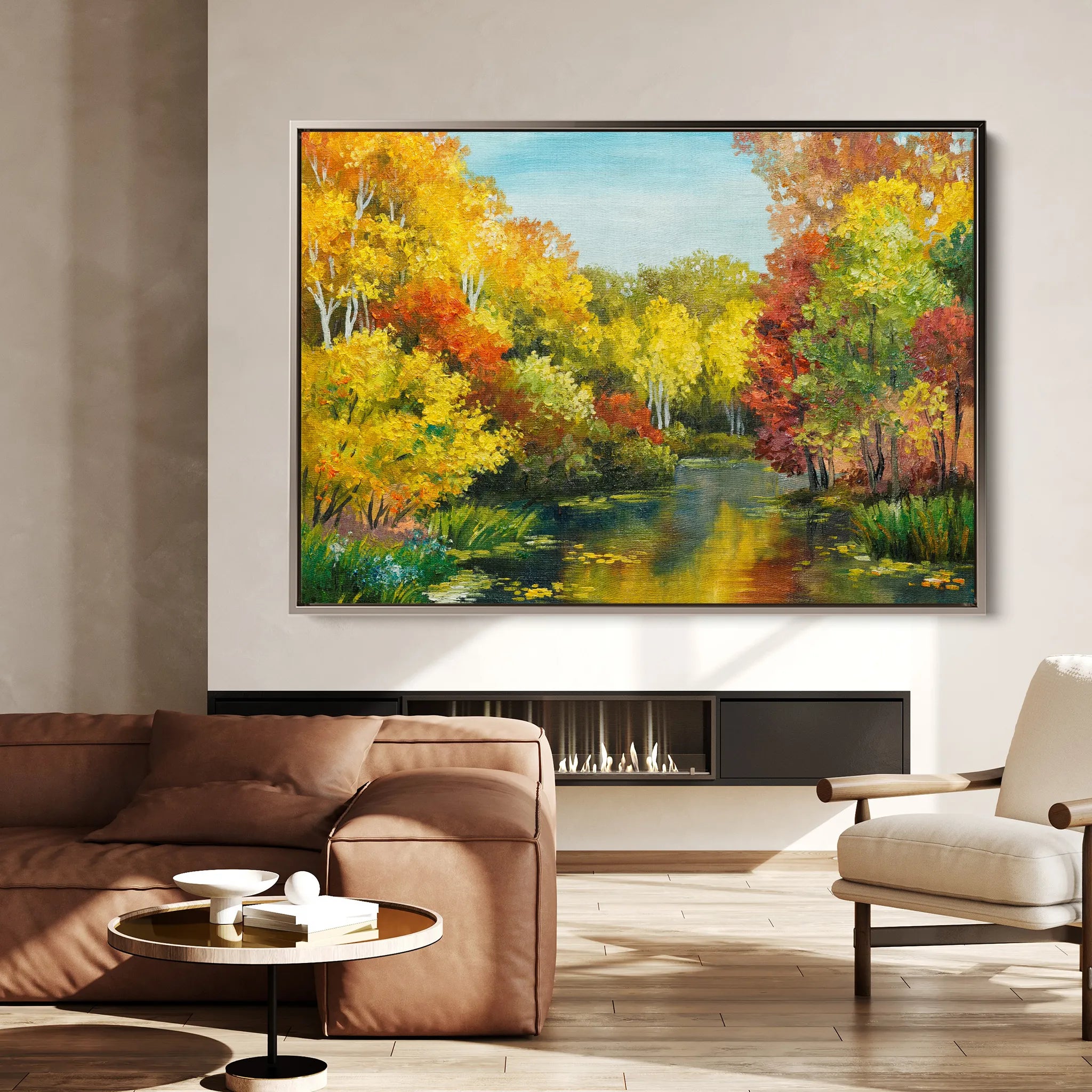 Landscape 128 Canvas Art 60 x 40 cm / Black