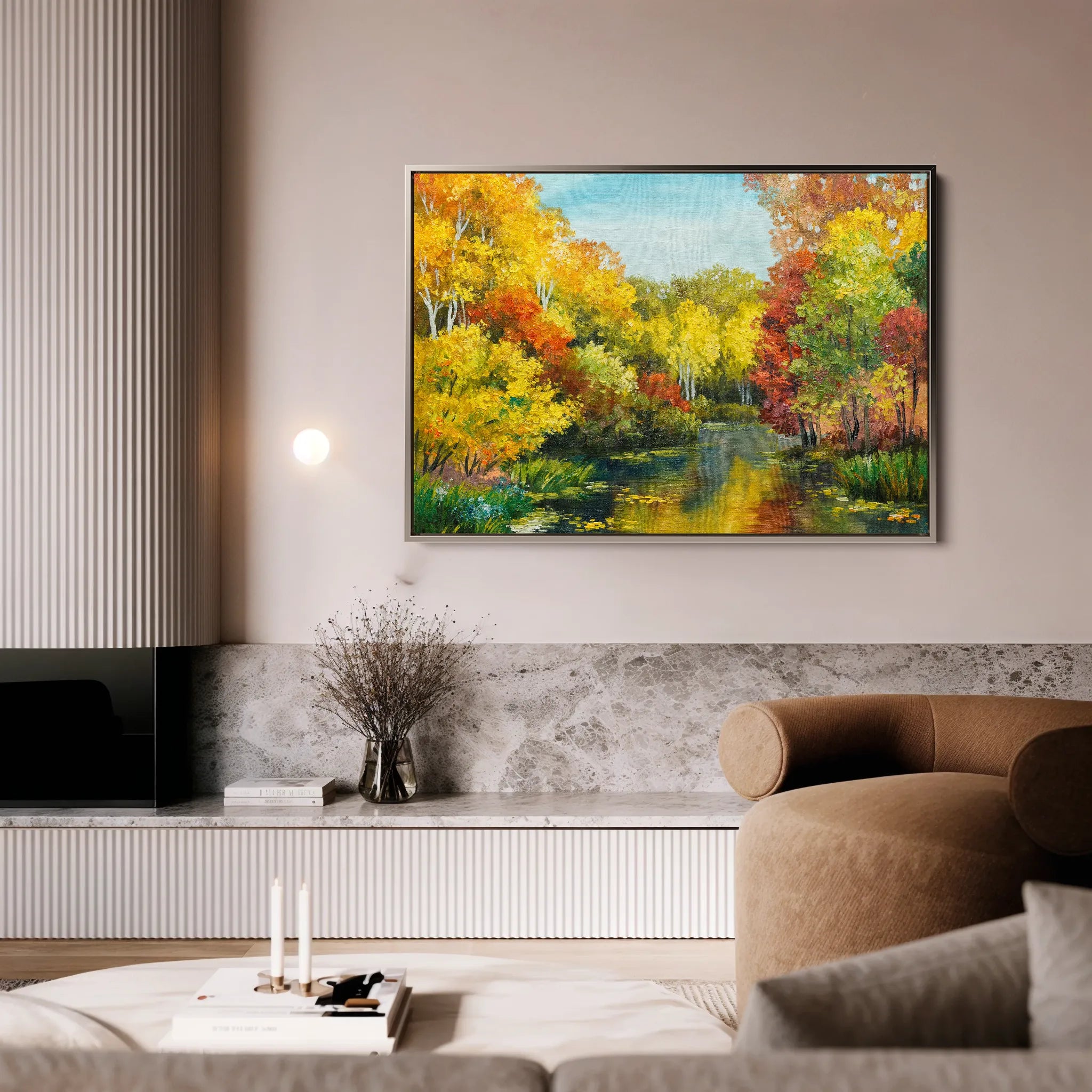 Landscape 128 Canvas Art 60 x 40 cm / Black