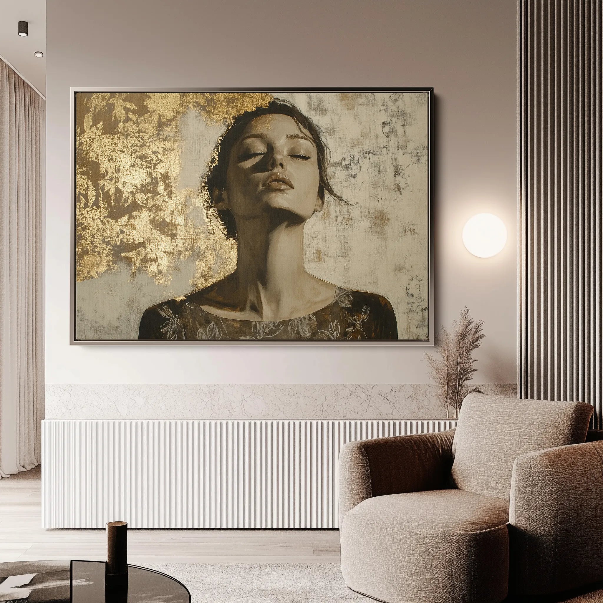 Portrait 128 Canvas Art 60 x 40 cm / Black