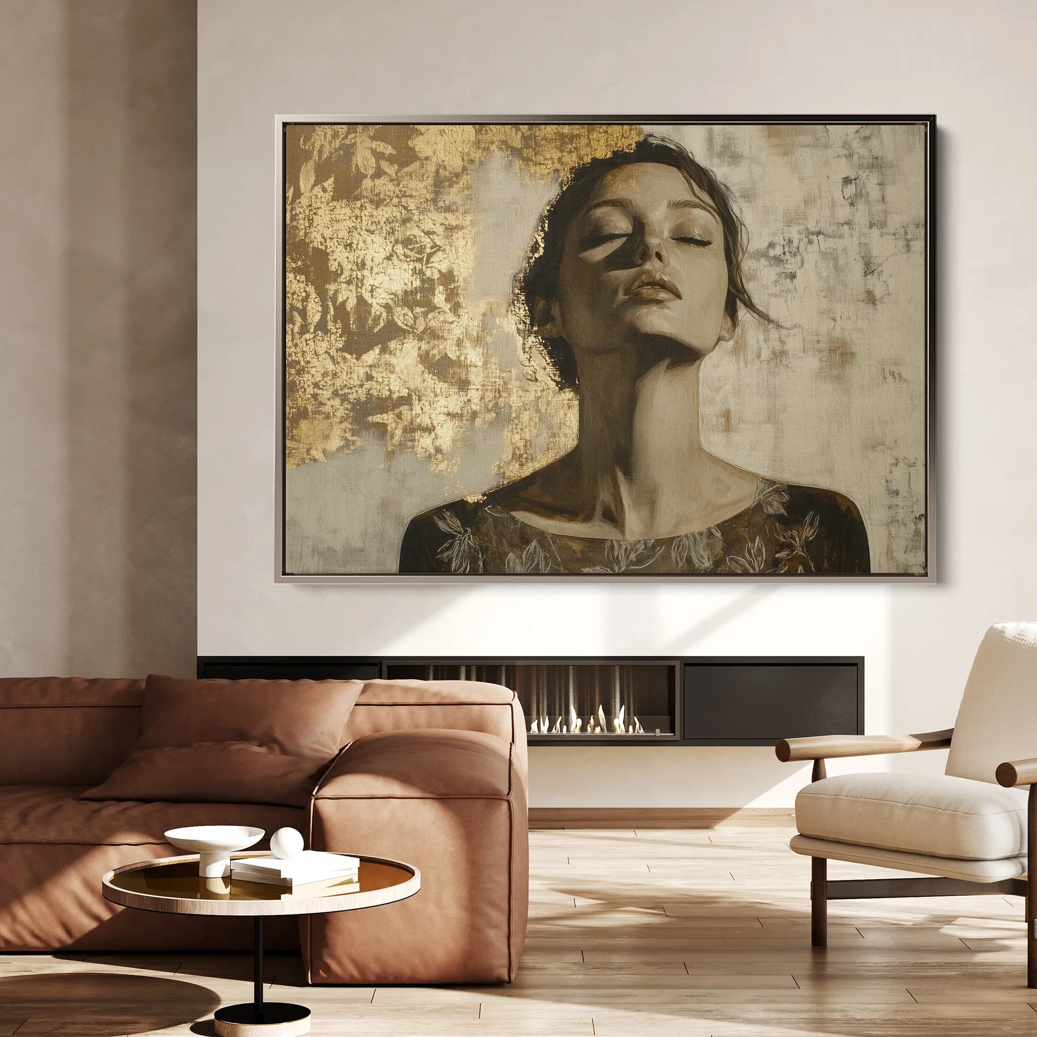Portrait 128 Canvas Art 60 x 40 cm / Black
