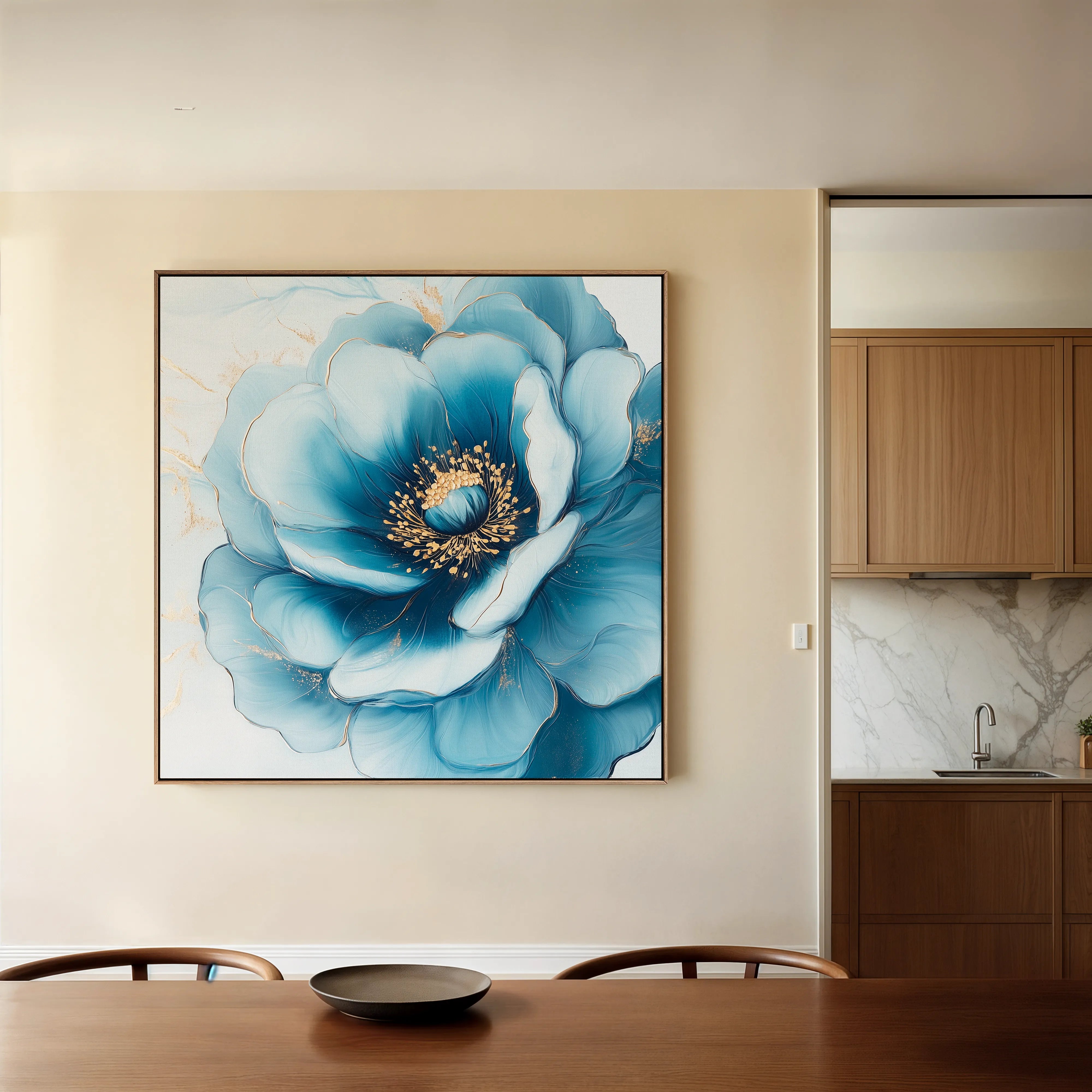 Floral 1281 Canvas Art 60 x 60 cm / Black