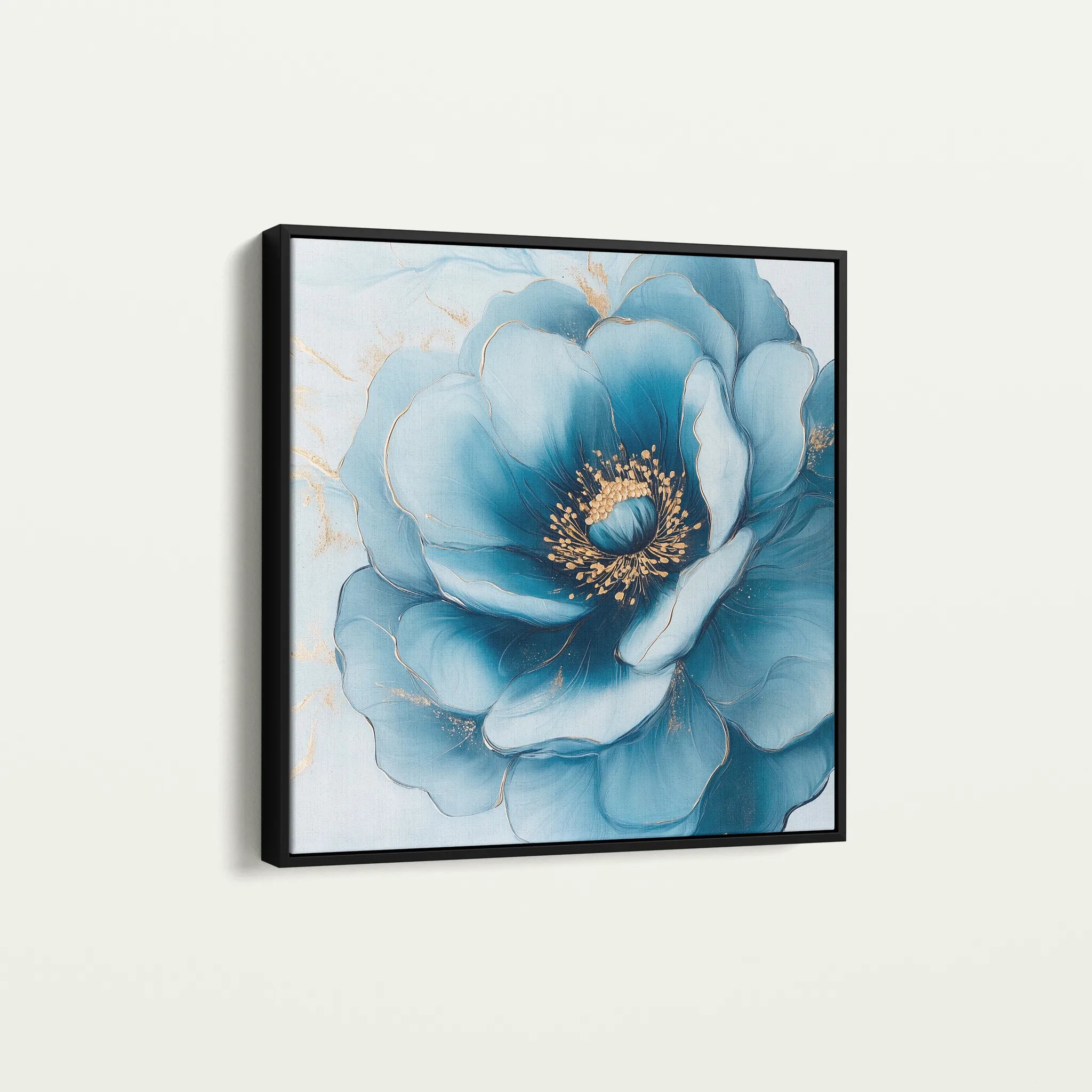 Floral 1281 Canvas Art 60 x 60 cm / Black