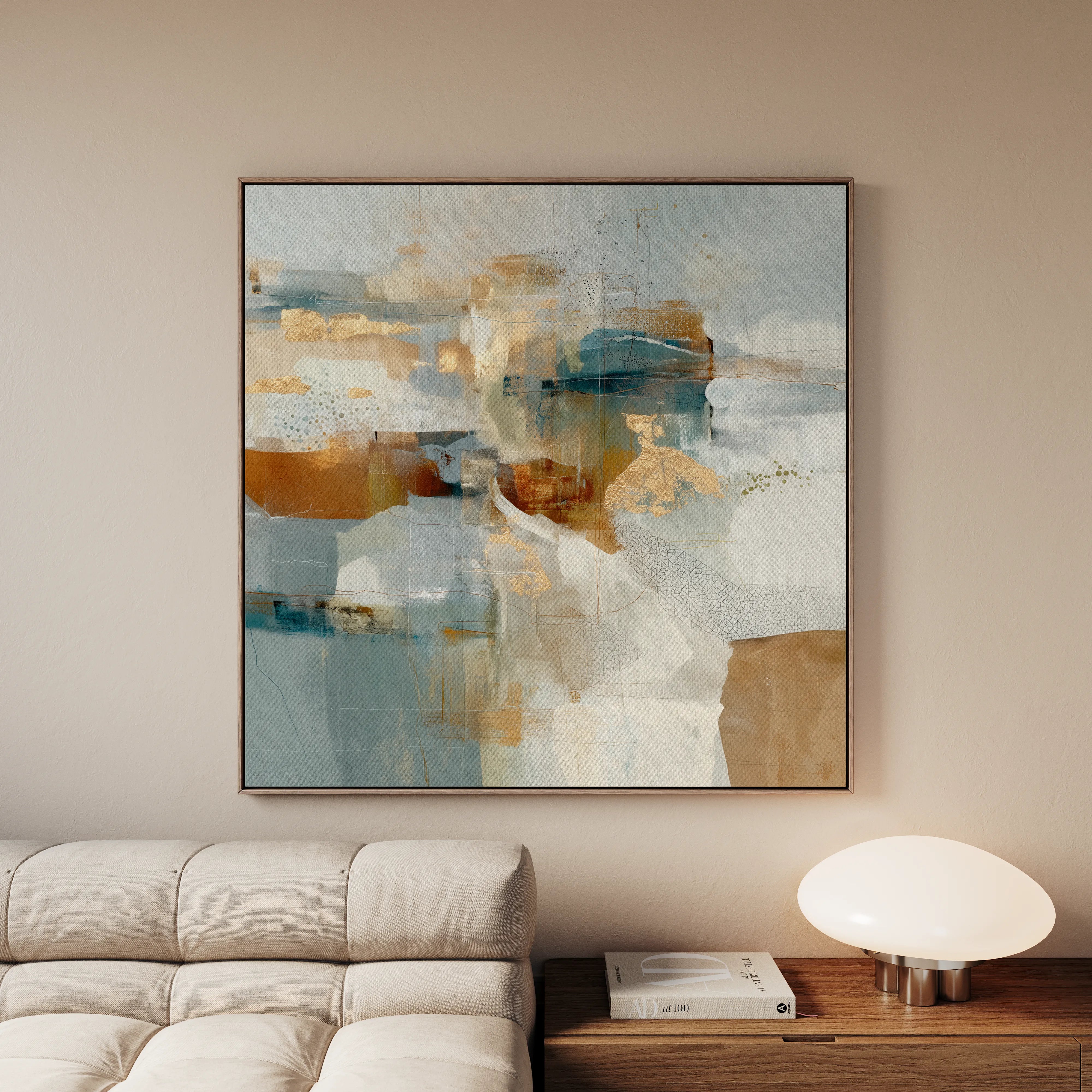 Abstract 1282 Canvas Art 60 x 60 cm / Black