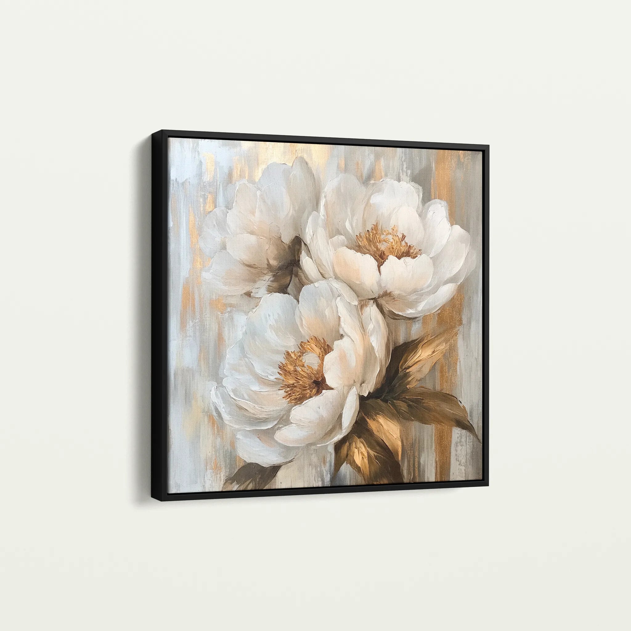 Floral 1283 Canvas Art 60 x 60 cm / Black