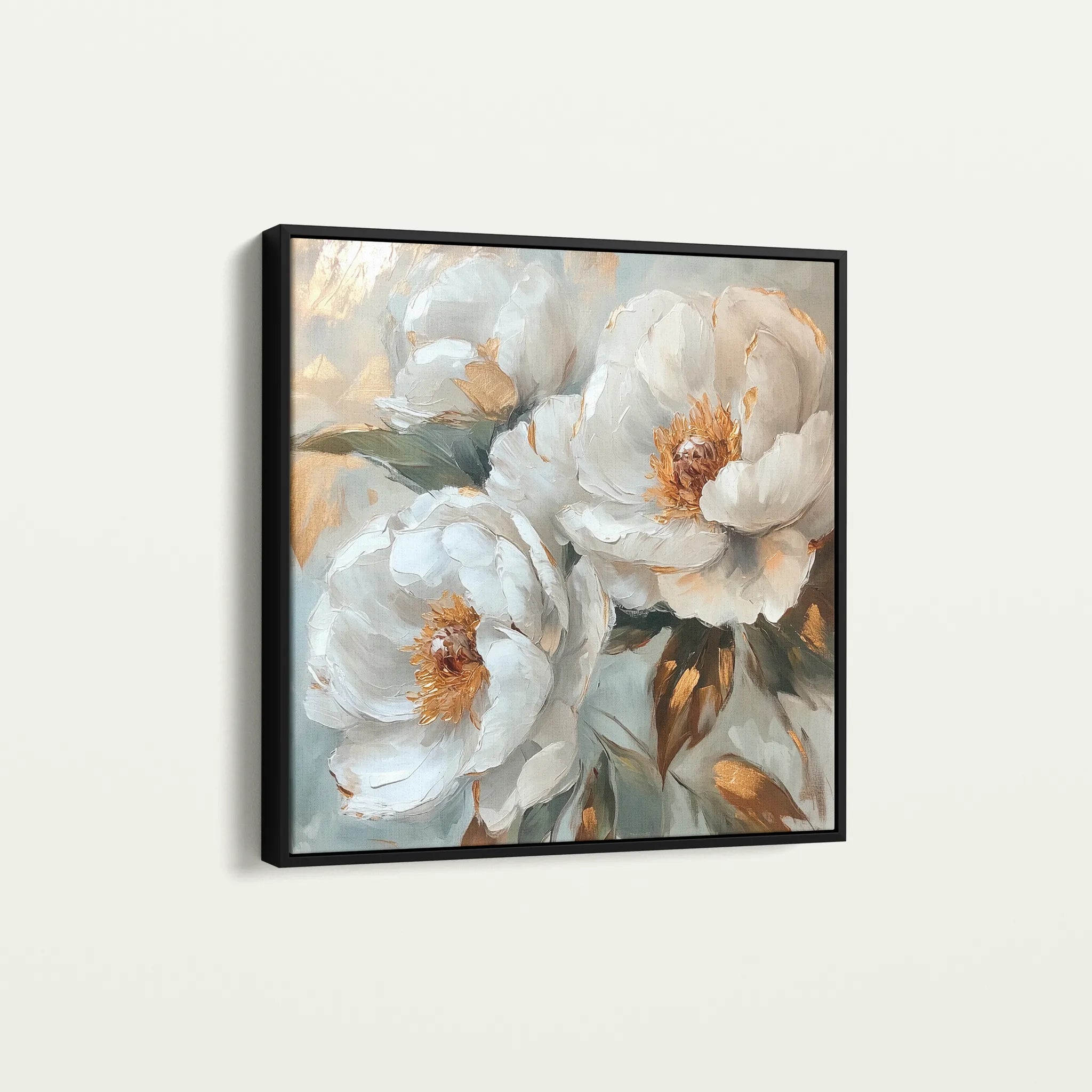 Floral 1284 Canvas Art 60 x 60 cm / Black