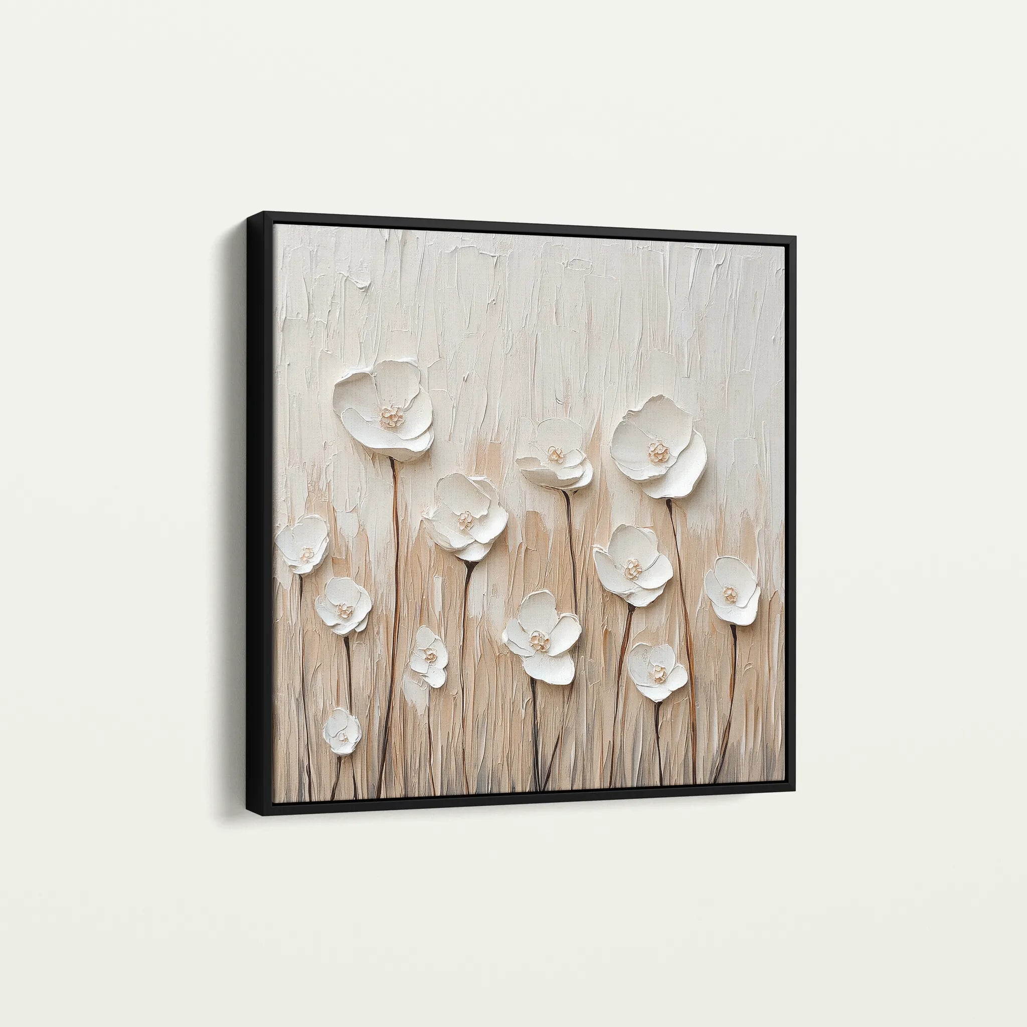 Floral 1285 Canvas Art 60 x 60 cm / Black