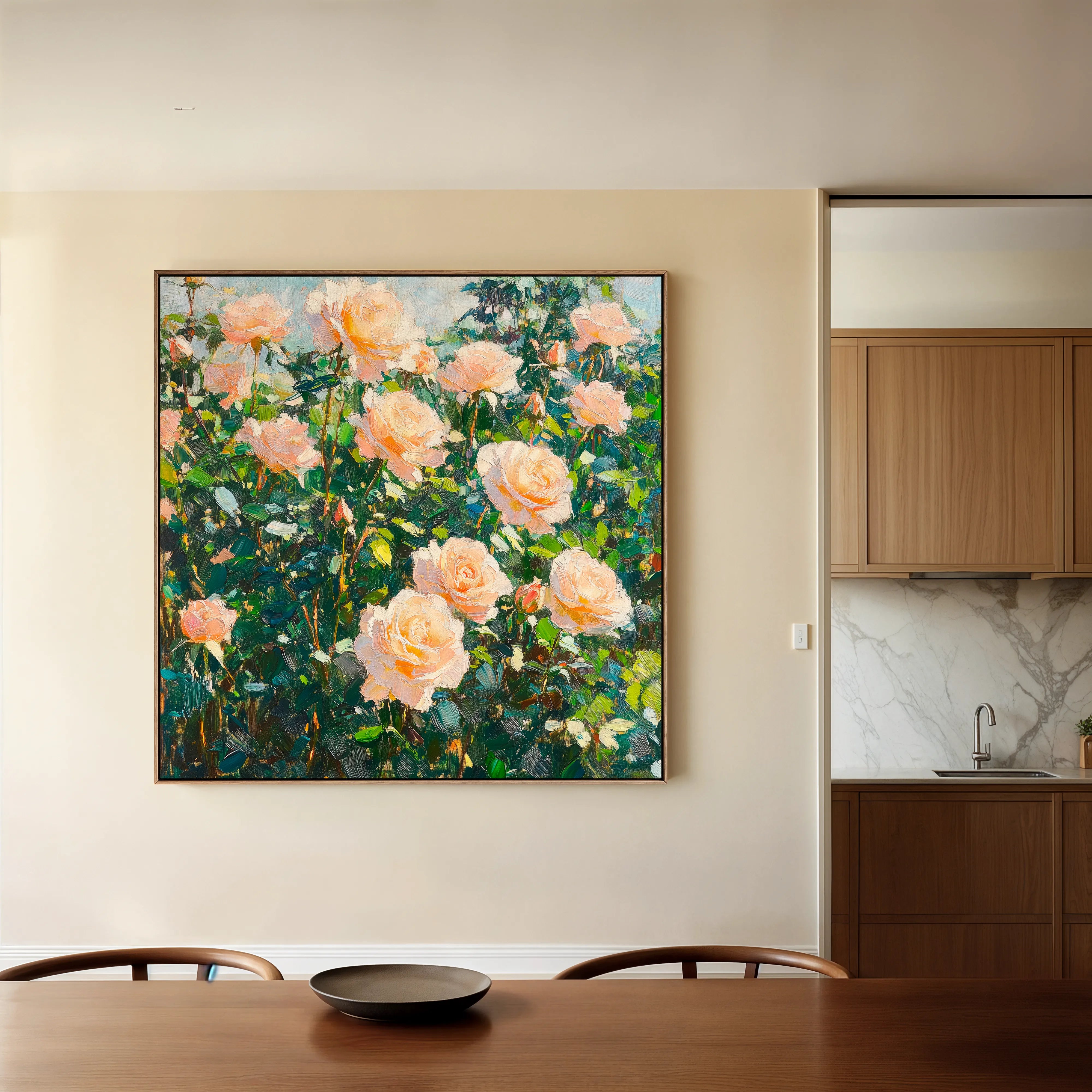Floral 1287 Canvas Art 60 x 60 cm / Black