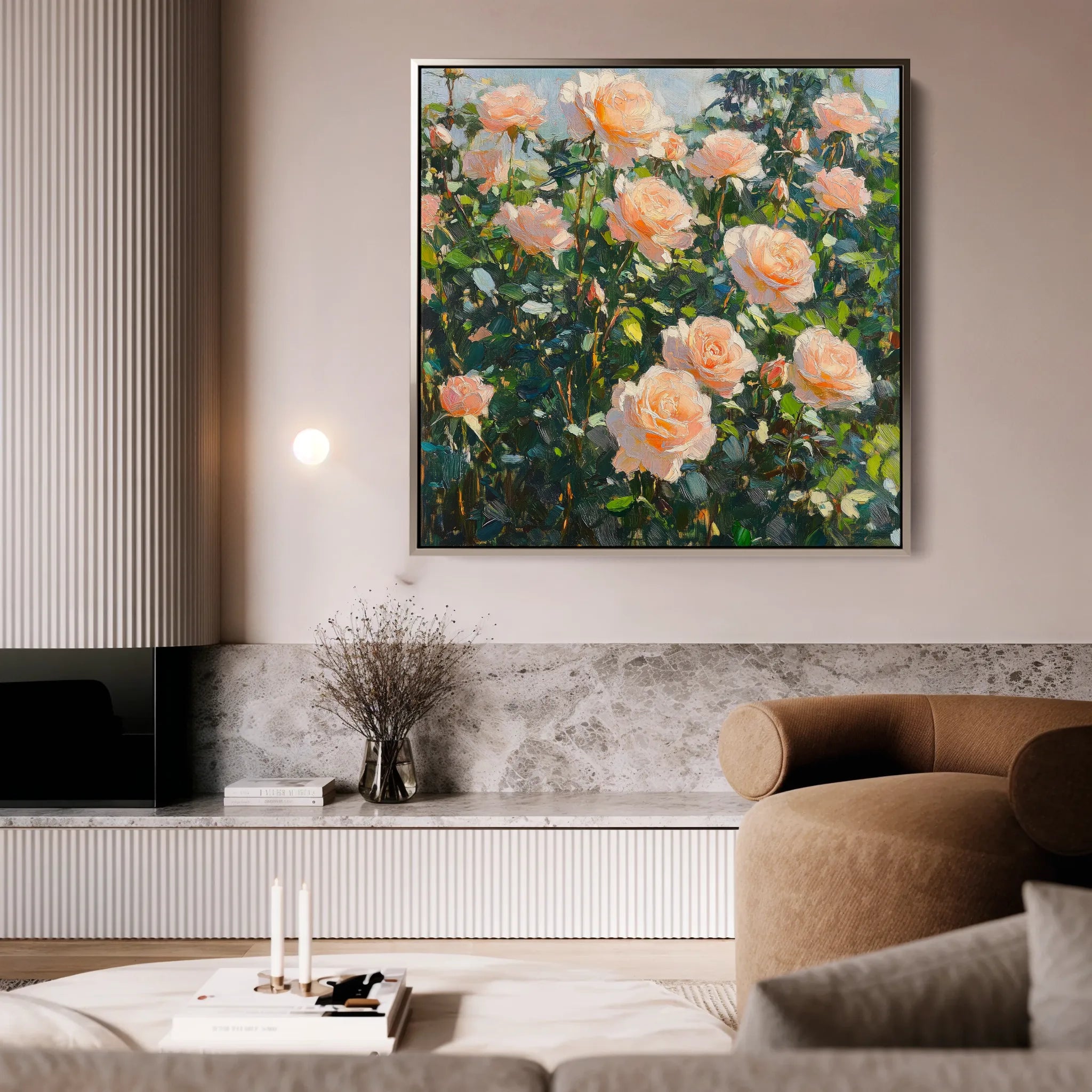 Floral 1287 Canvas Art 60 x 60 cm / Black