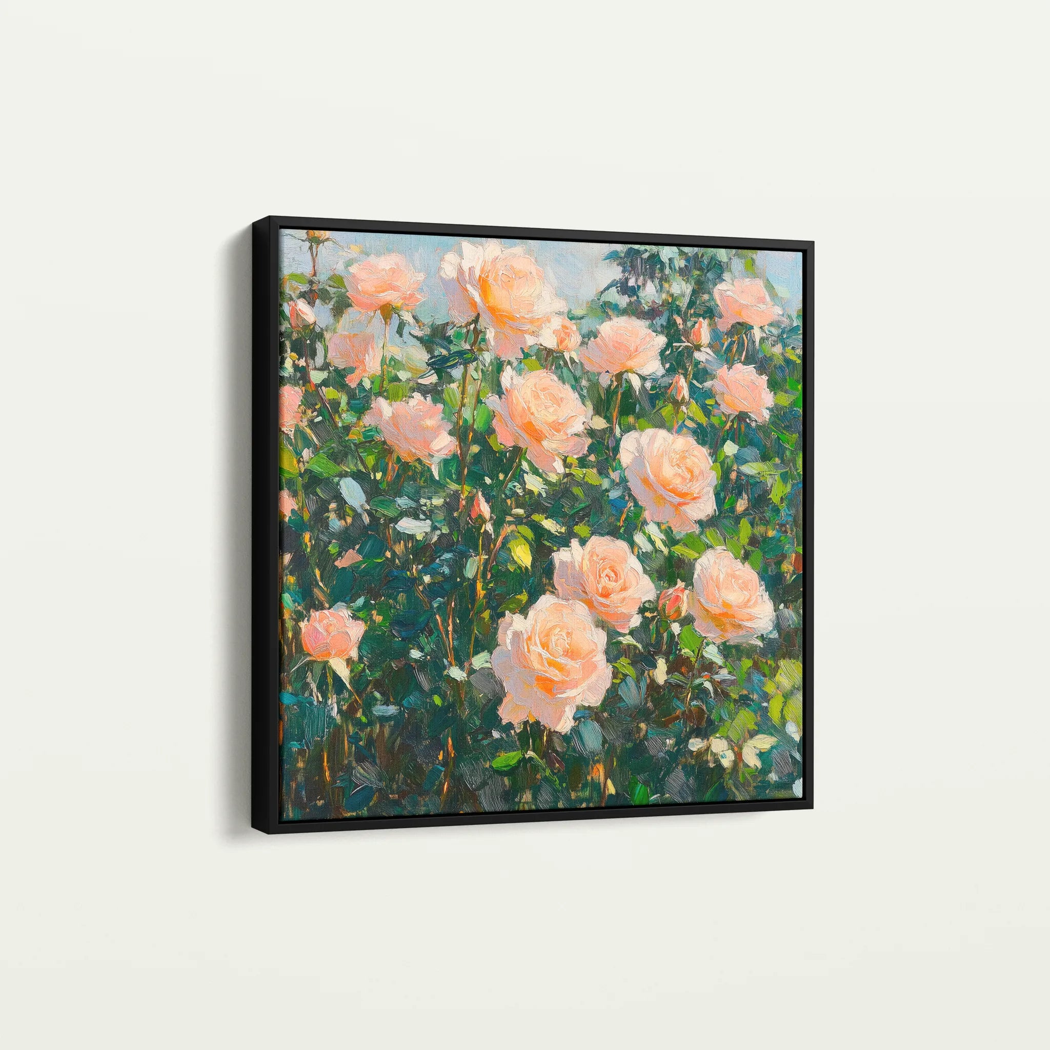 Floral 1287 Canvas Art 60 x 60 cm / Black