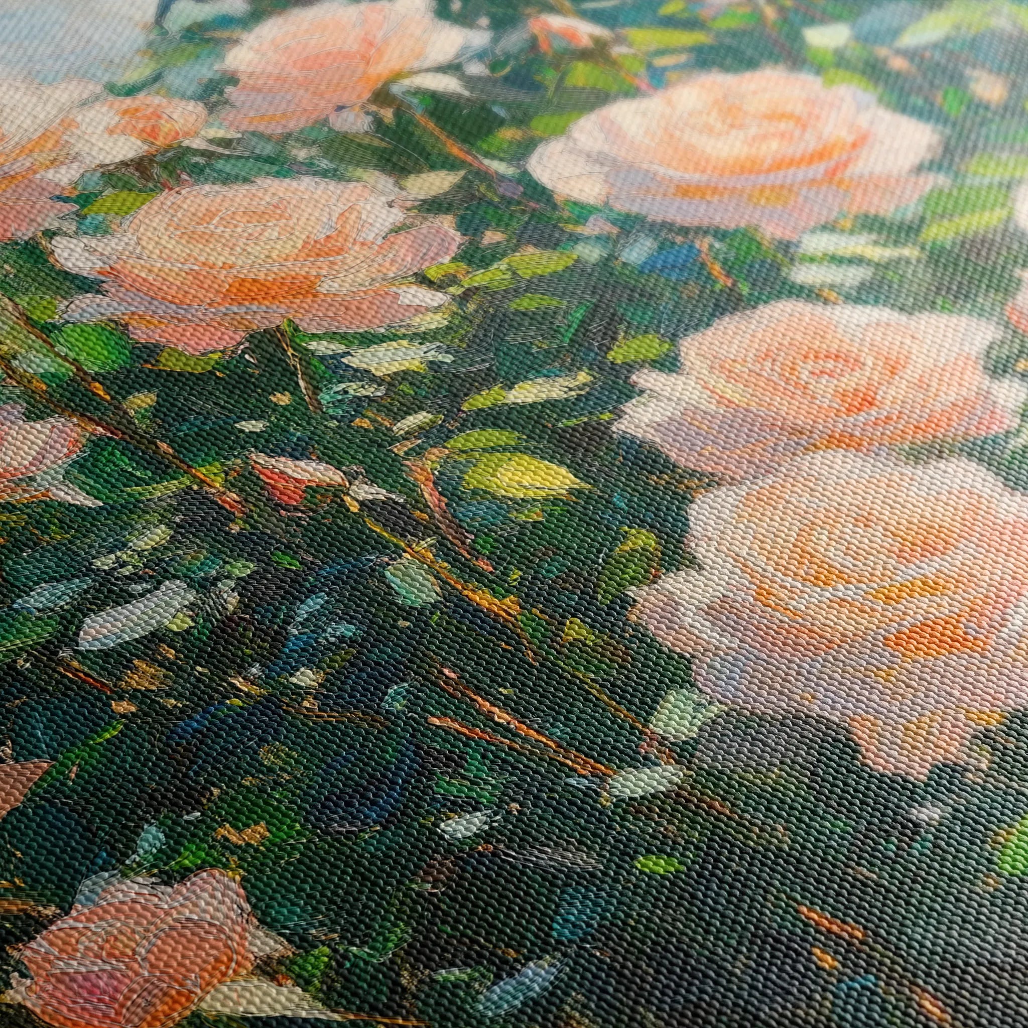 Floral 1287 Canvas Art 60 x 60 cm / Black