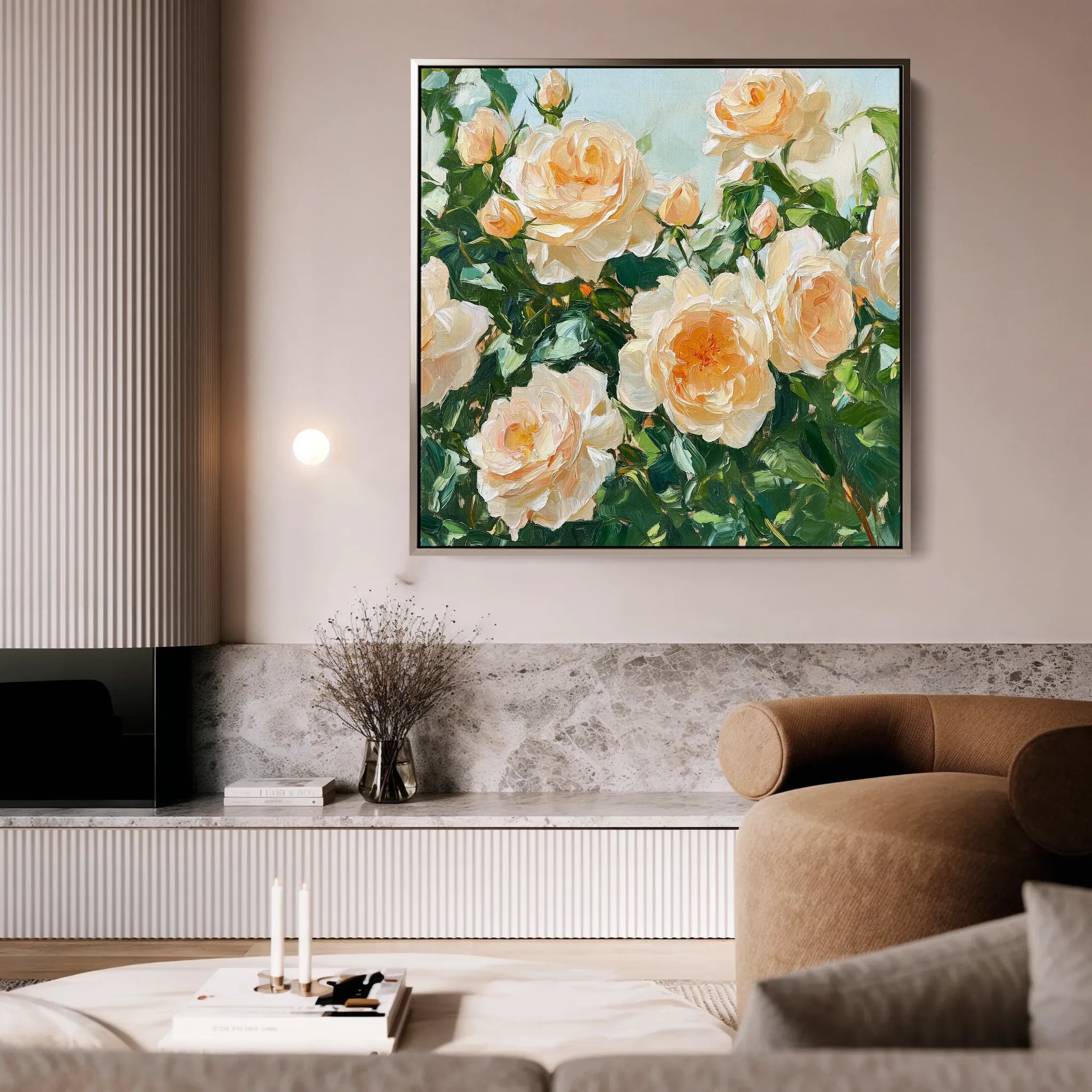 Floral 1288 Canvas Art 60 x 60 cm / Black
