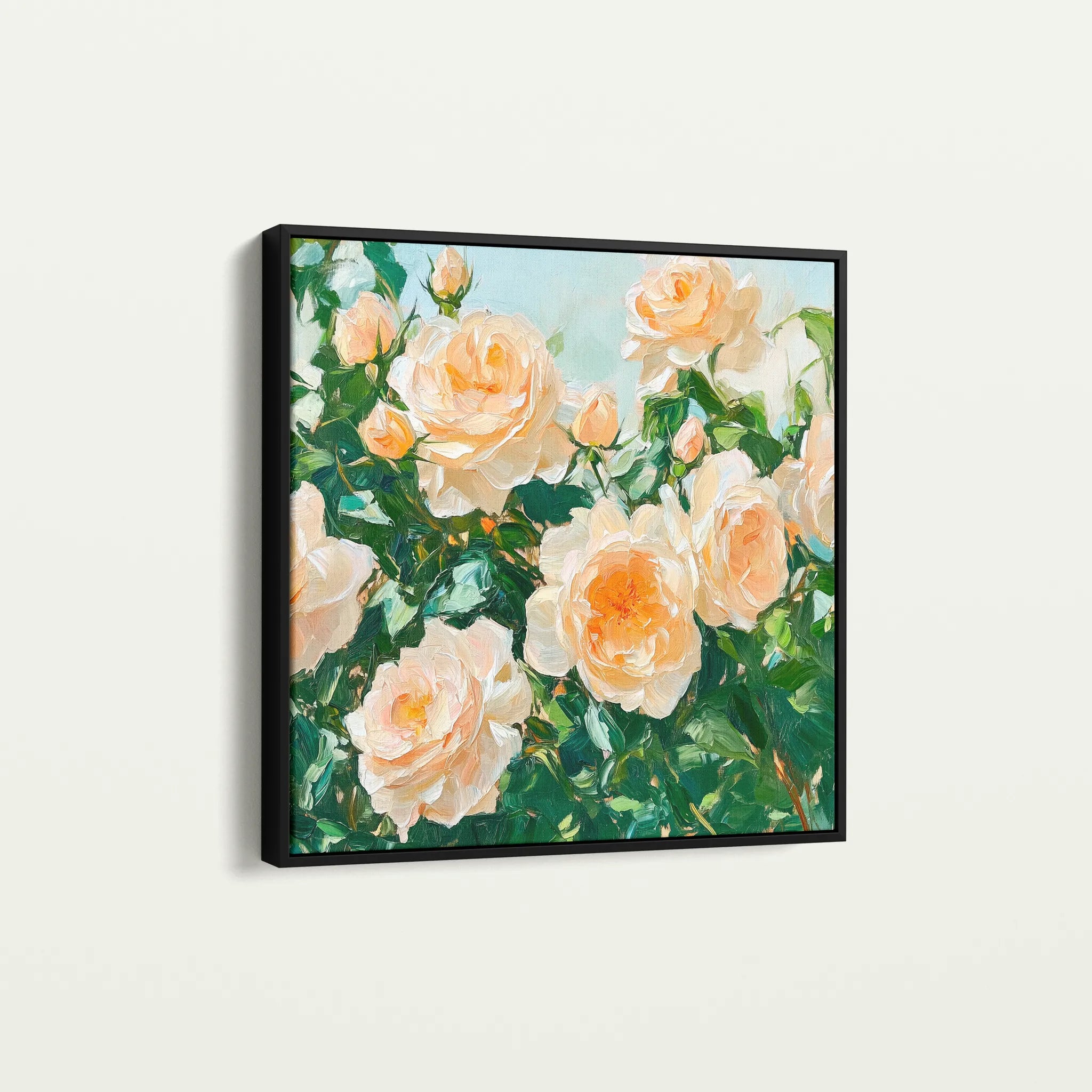 Floral 1288 Canvas Art 60 x 60 cm / Black