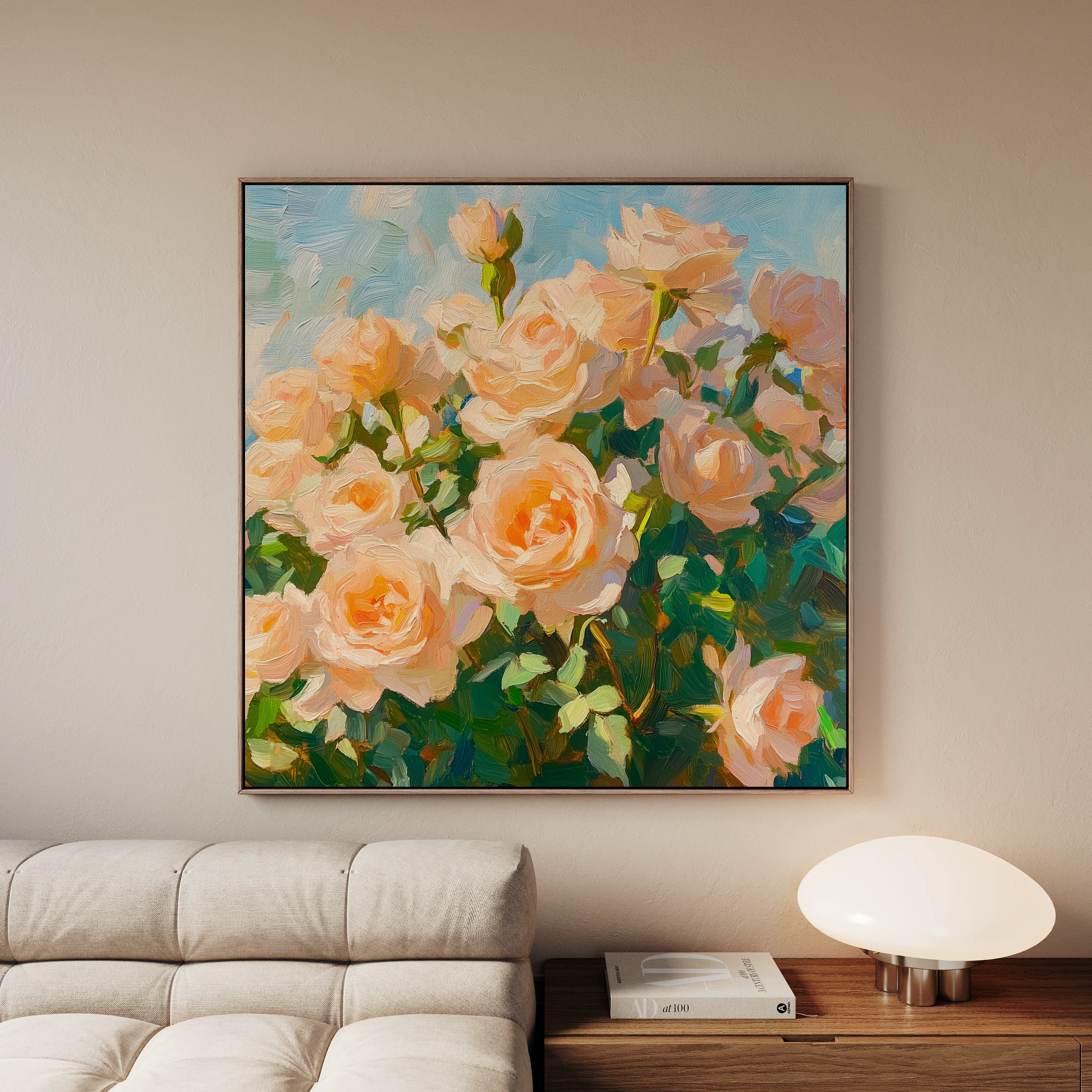 Floral 1289 Canvas Art 60 x 60 cm / Black