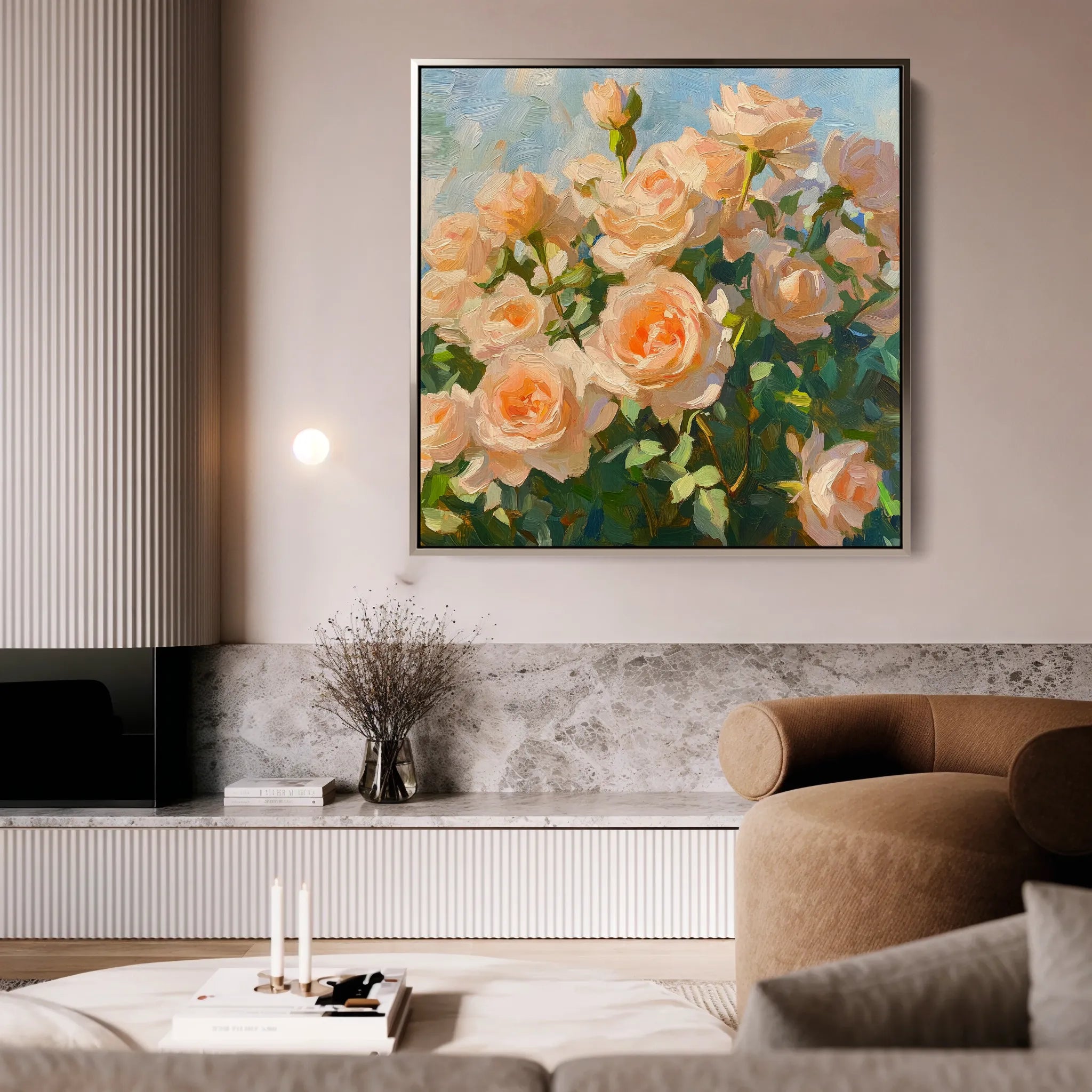 Floral 1289 Canvas Art 60 x 60 cm / Black