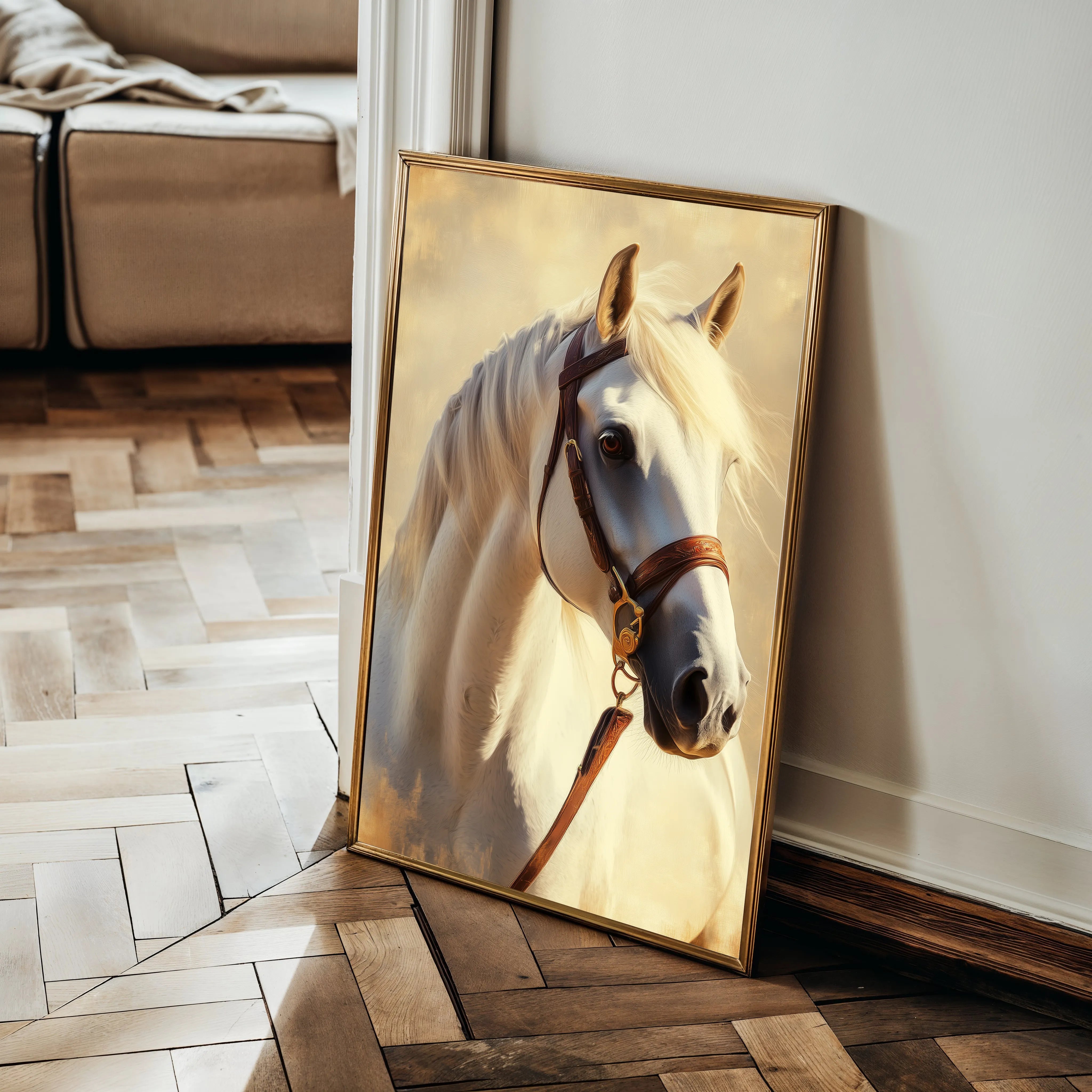 Horses 129 Canvas Art 60 x 40 cm / Black