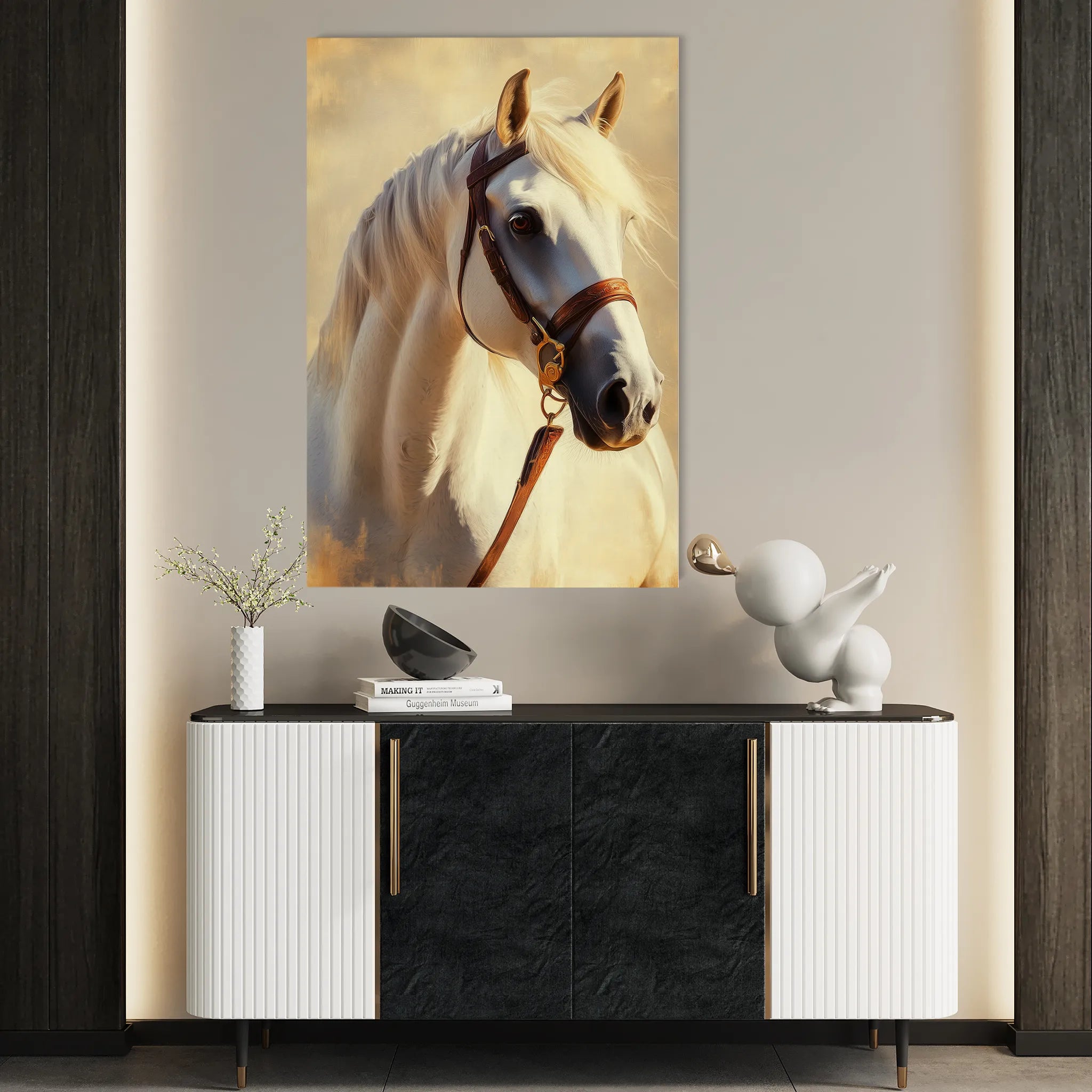 Horses 129 Canvas Art 60 x 40 cm / Black