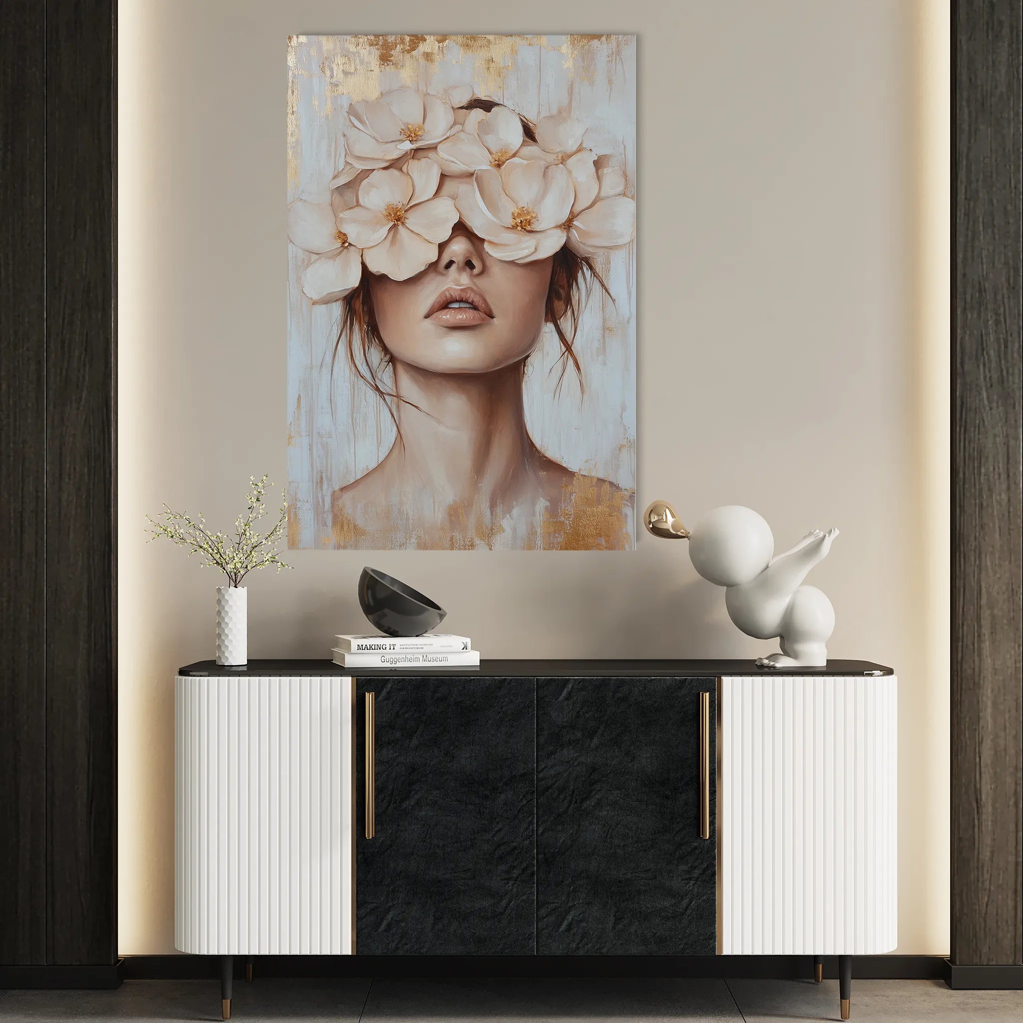 Portrait 129 Canvas Art 60 x 40 cm / Black