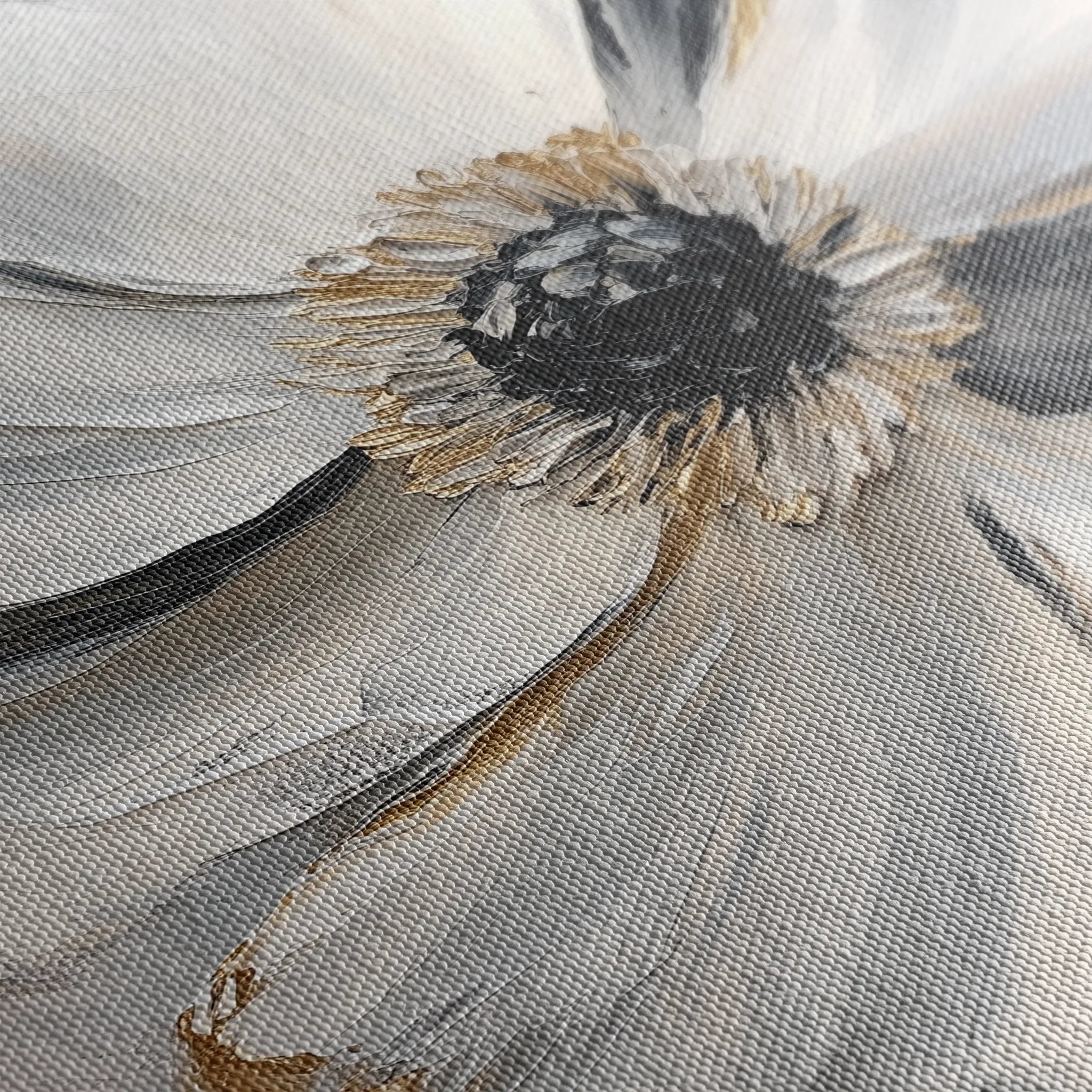 Floral 1292 Canvas Art 60 x 60 cm / Black