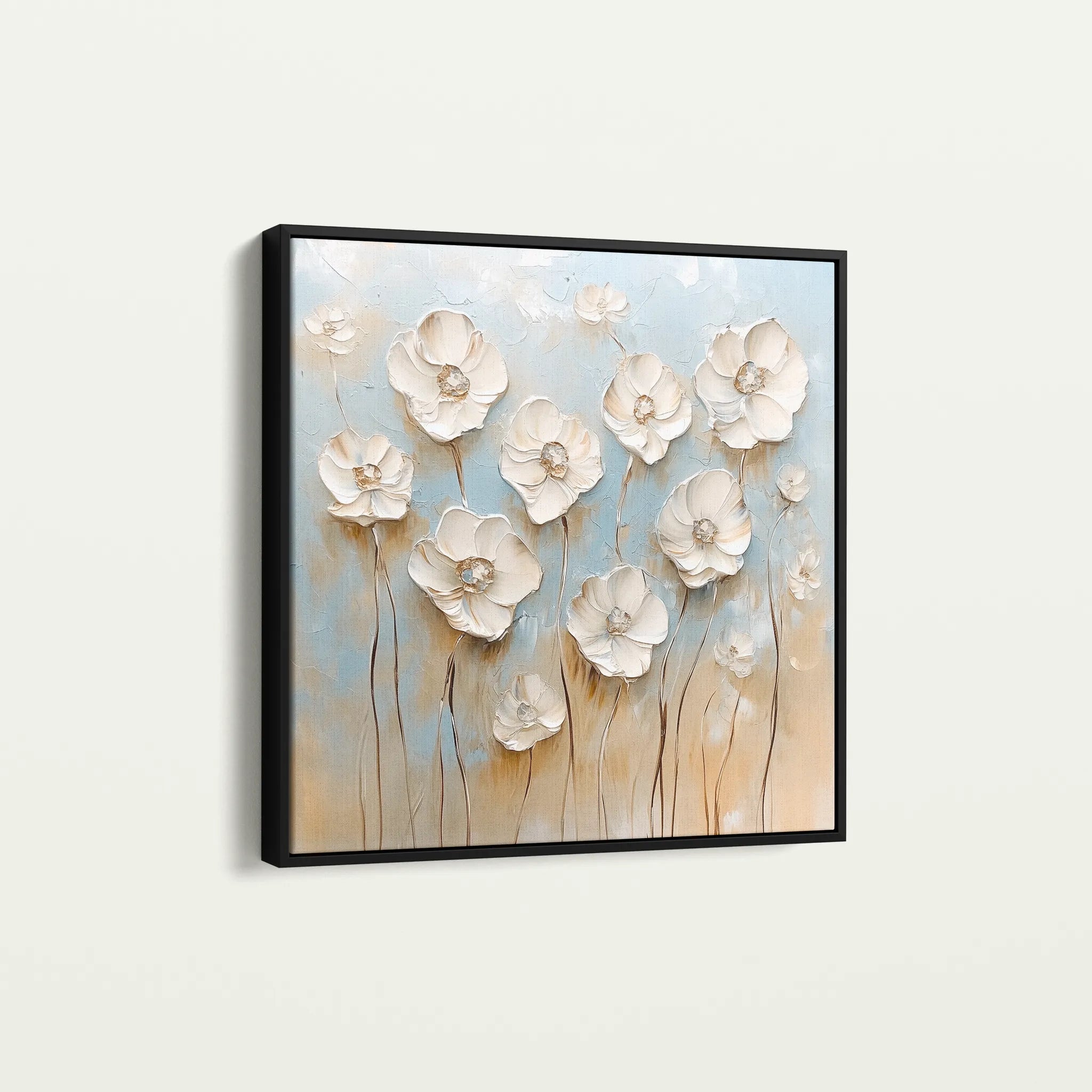 Floral 1305 Canvas Art 60 x 60 cm / Black