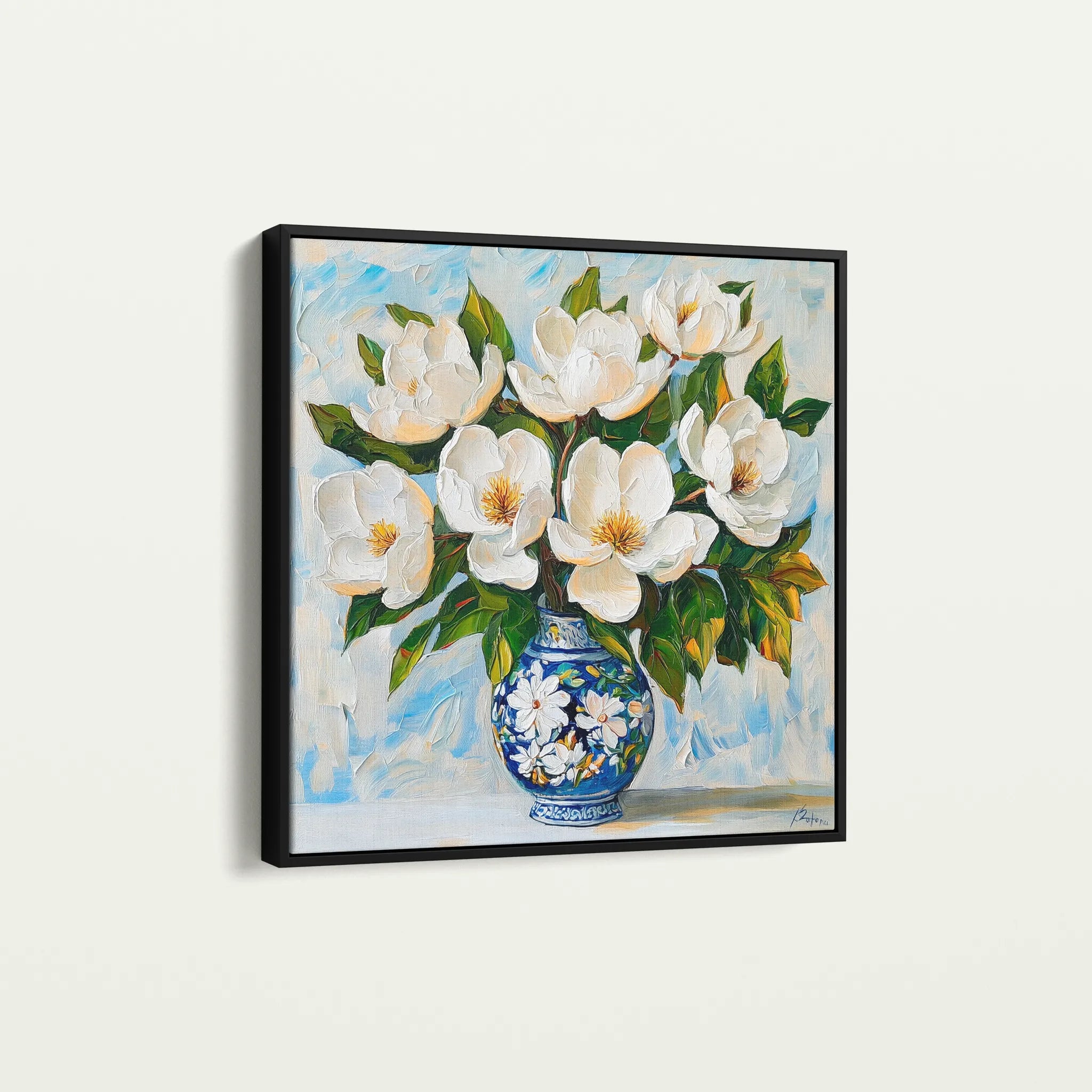 Floral 1306 Canvas Art 60 x 60 cm / Black