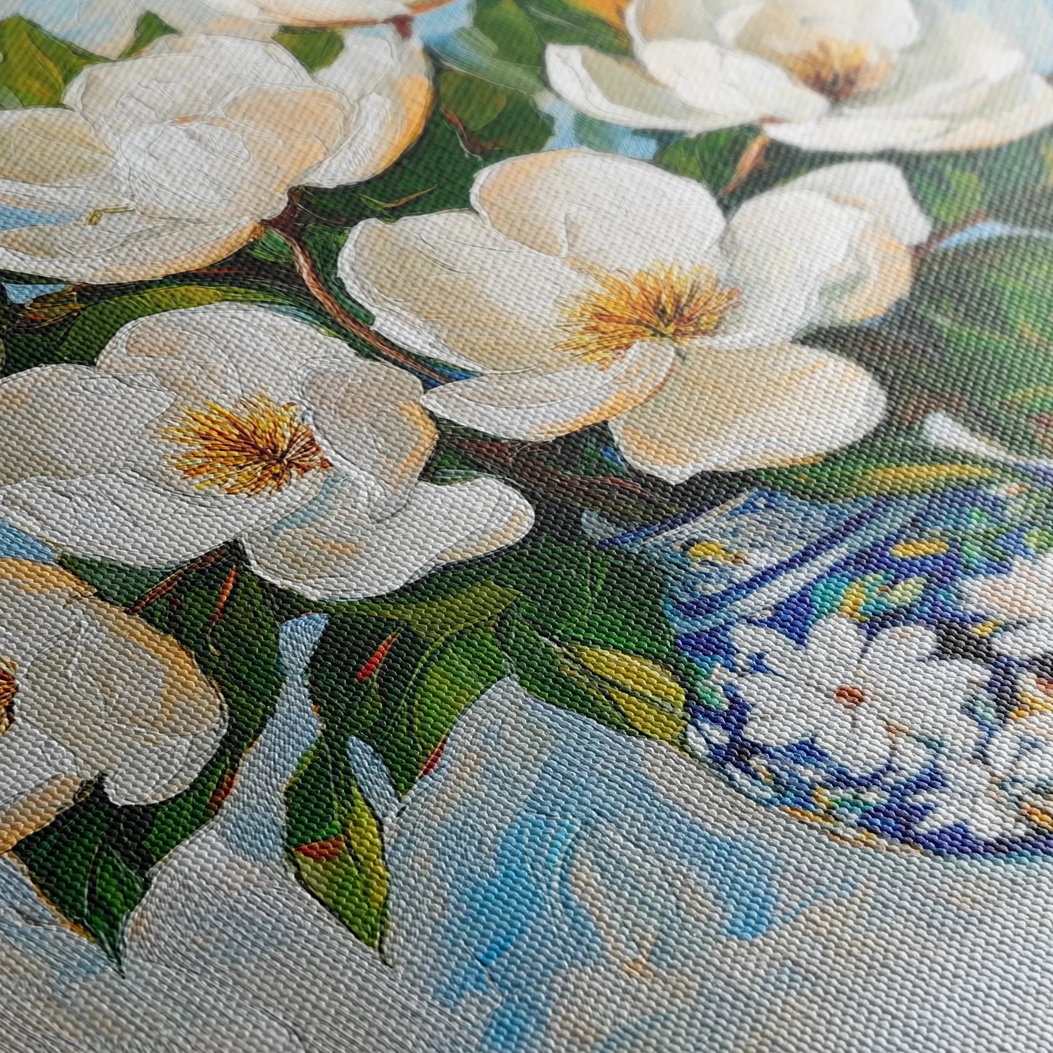 Floral 1306 Canvas Art 60 x 60 cm / Black