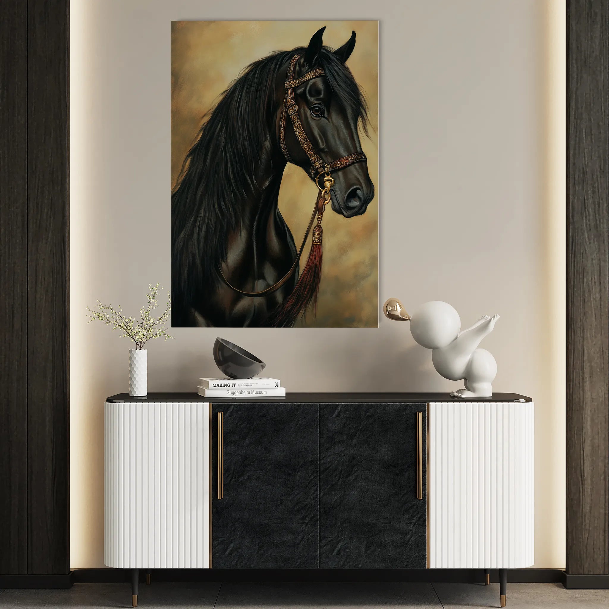 Horses 131 Canvas Art 60 x 40 cm / Black