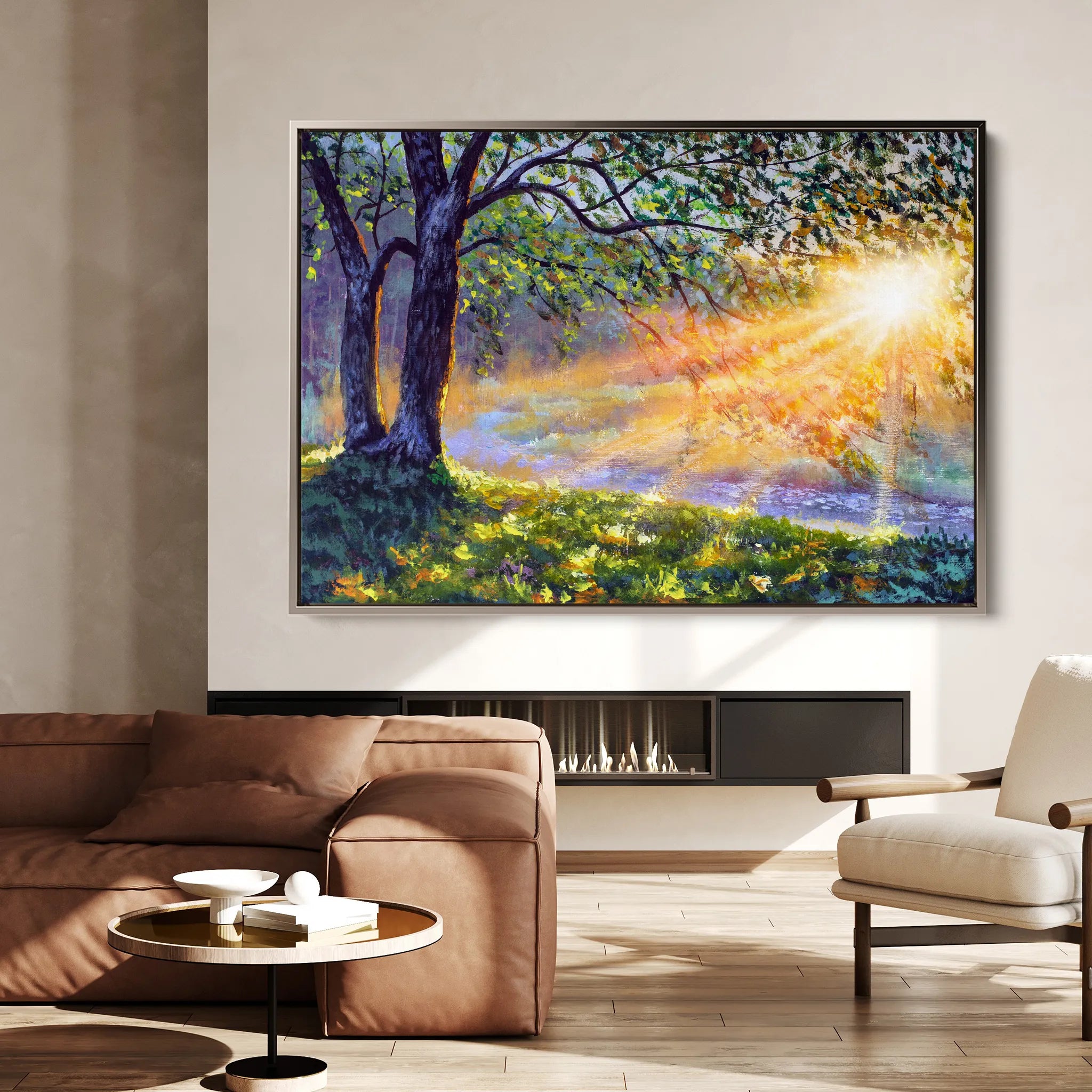 Landscape 131 Canvas Art 60 x 40 cm / Black