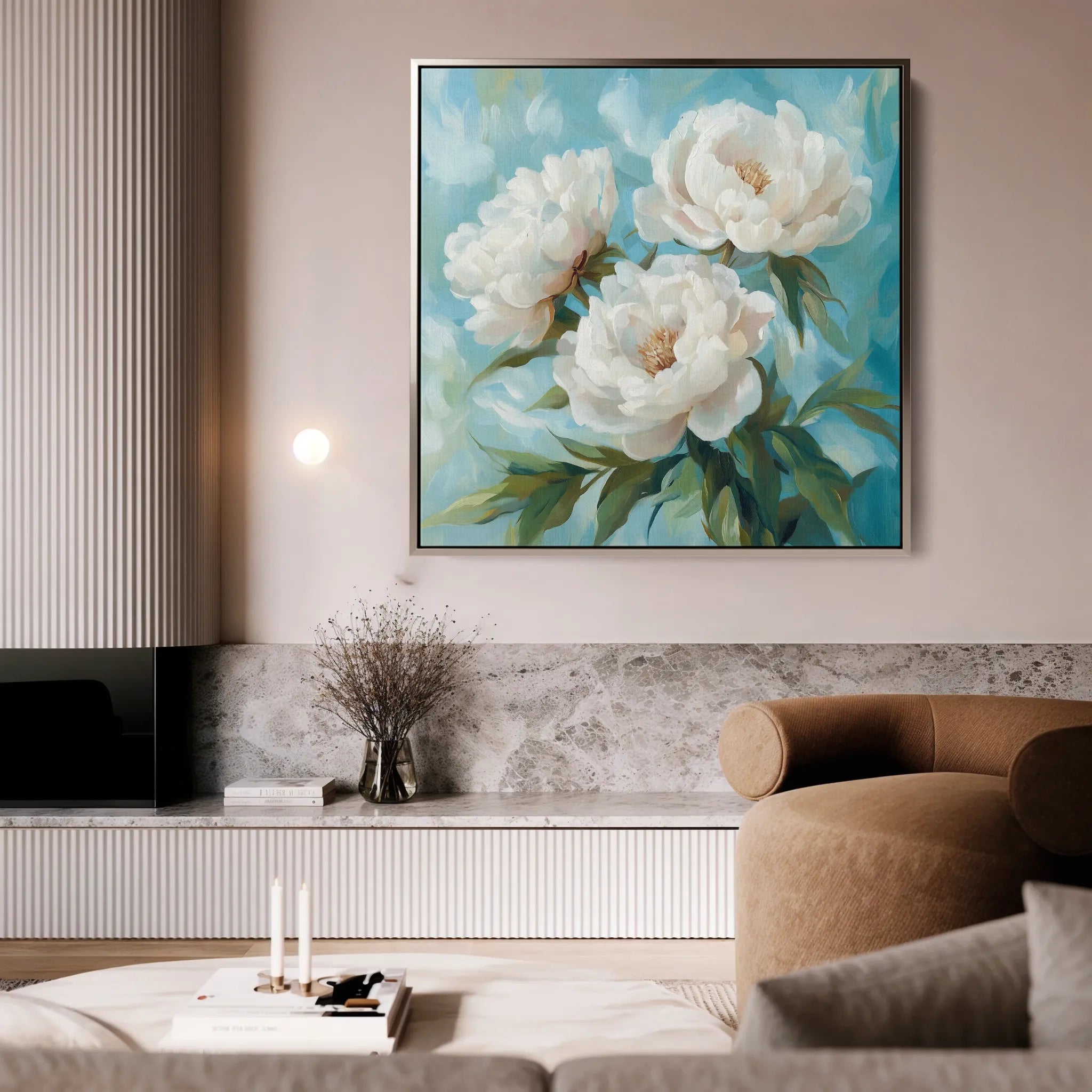 Floral 1312 Canvas Art 60 x 60 cm / Black