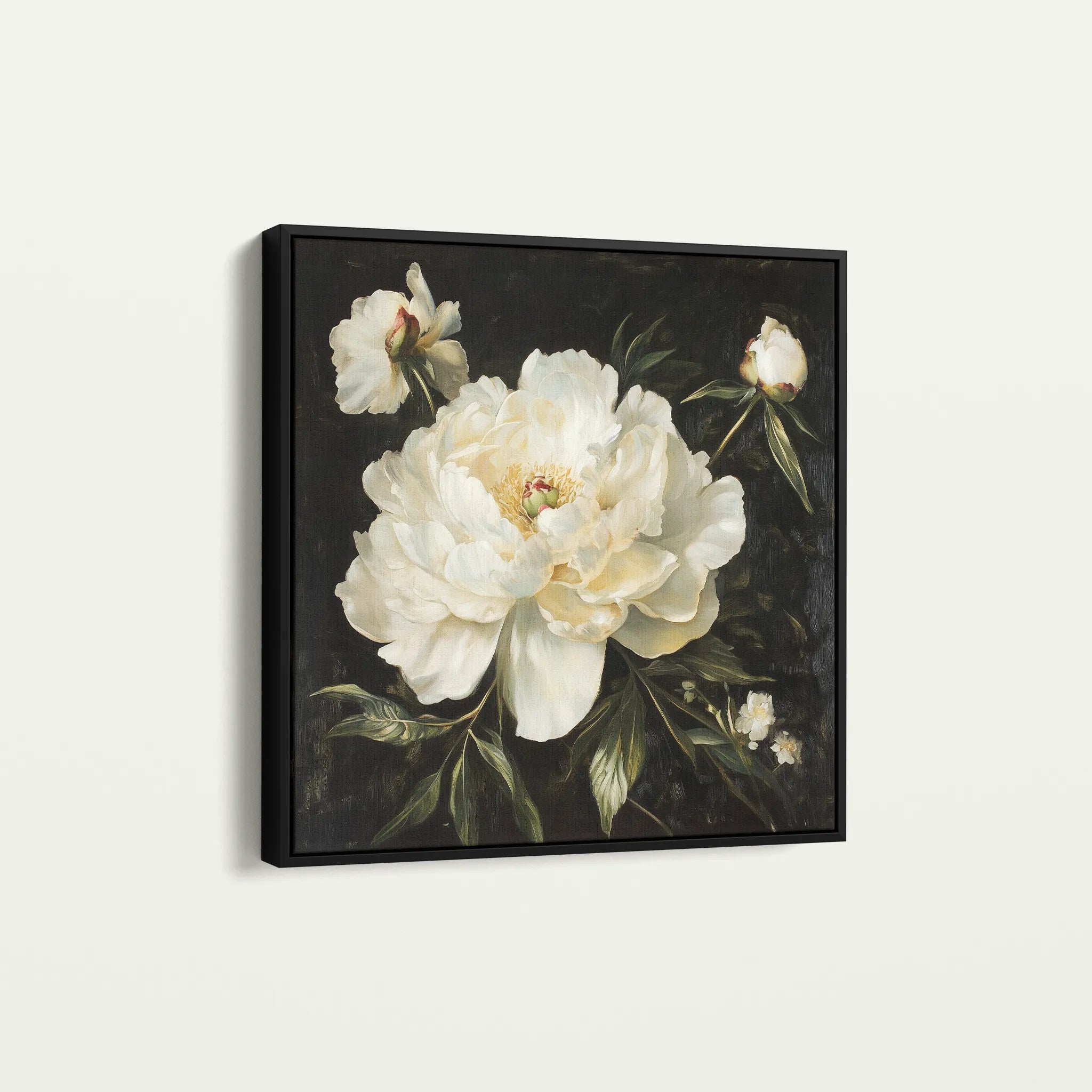 Floral 1314 Canvas Art 60 x 60 cm / Black