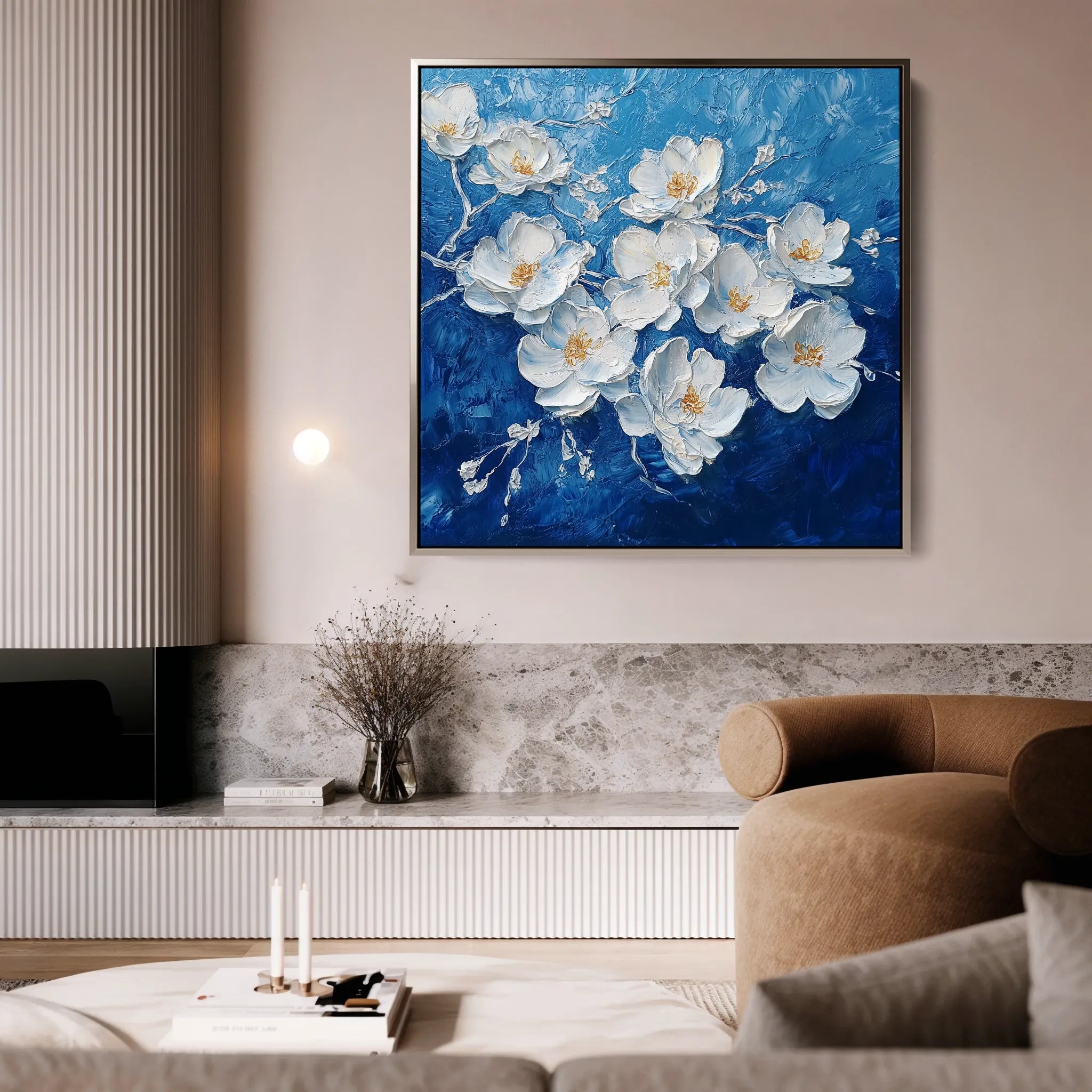 Floral 1316 Canvas Art 60 x 60 cm / Black