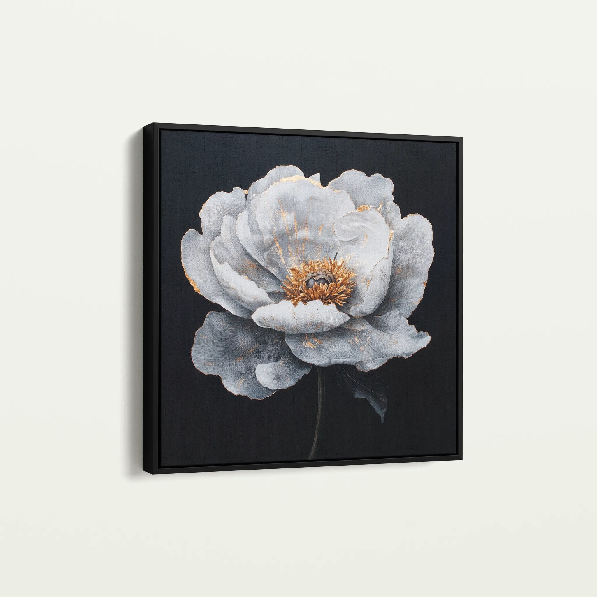 Floral 1319 Canvas Art 60 x 60 cm / Black