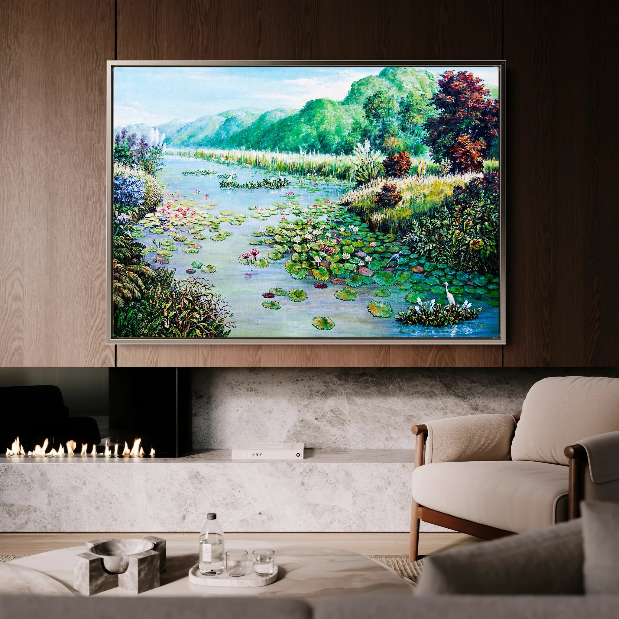 Landscape 132 Canvas Art 60 x 40 cm / Black