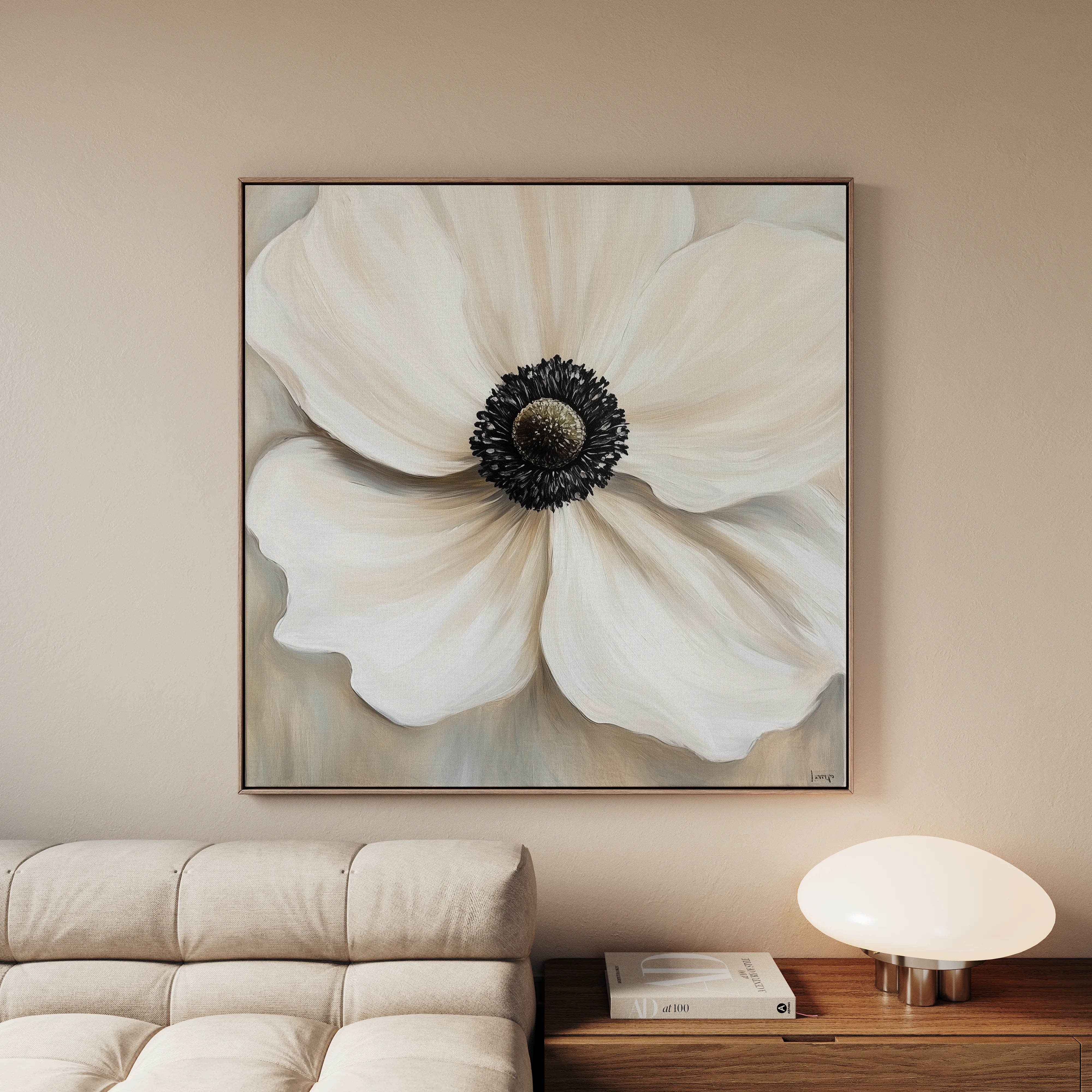 Floral 1325 Canvas Art 60 x 60 cm / Black