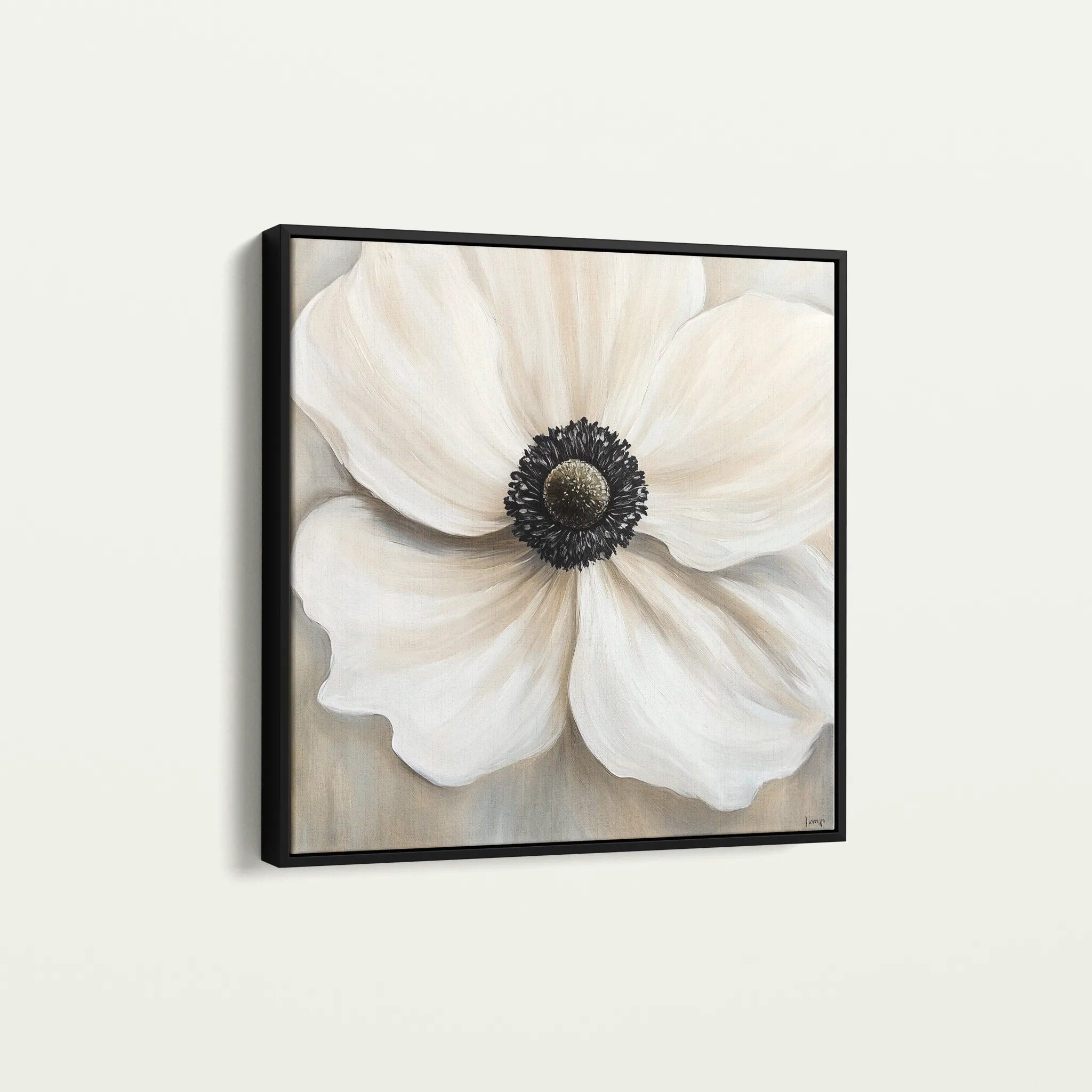 Floral 1325 Canvas Art 60 x 60 cm / Black
