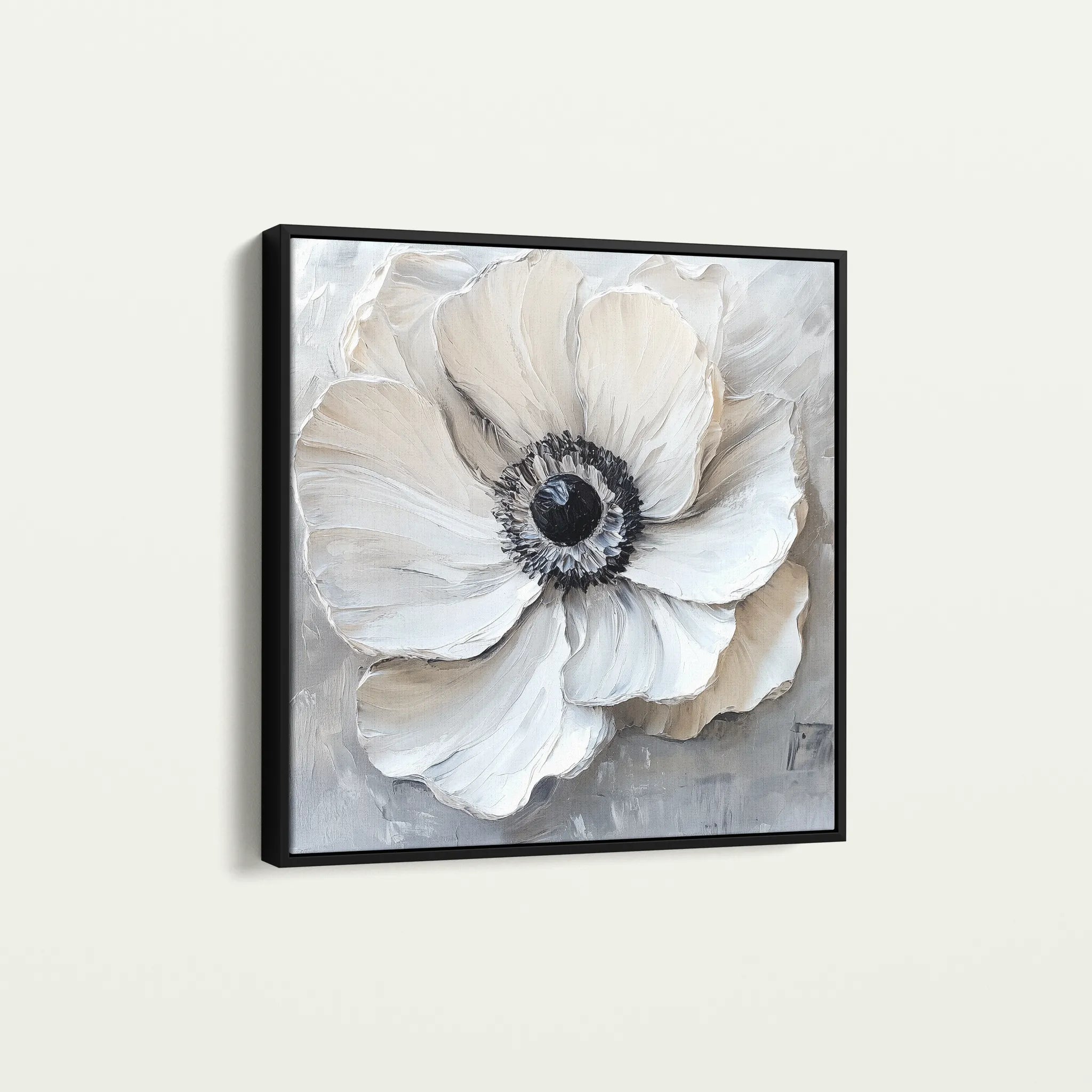 Floral 1326 Canvas Art 60 x 60 cm / Black