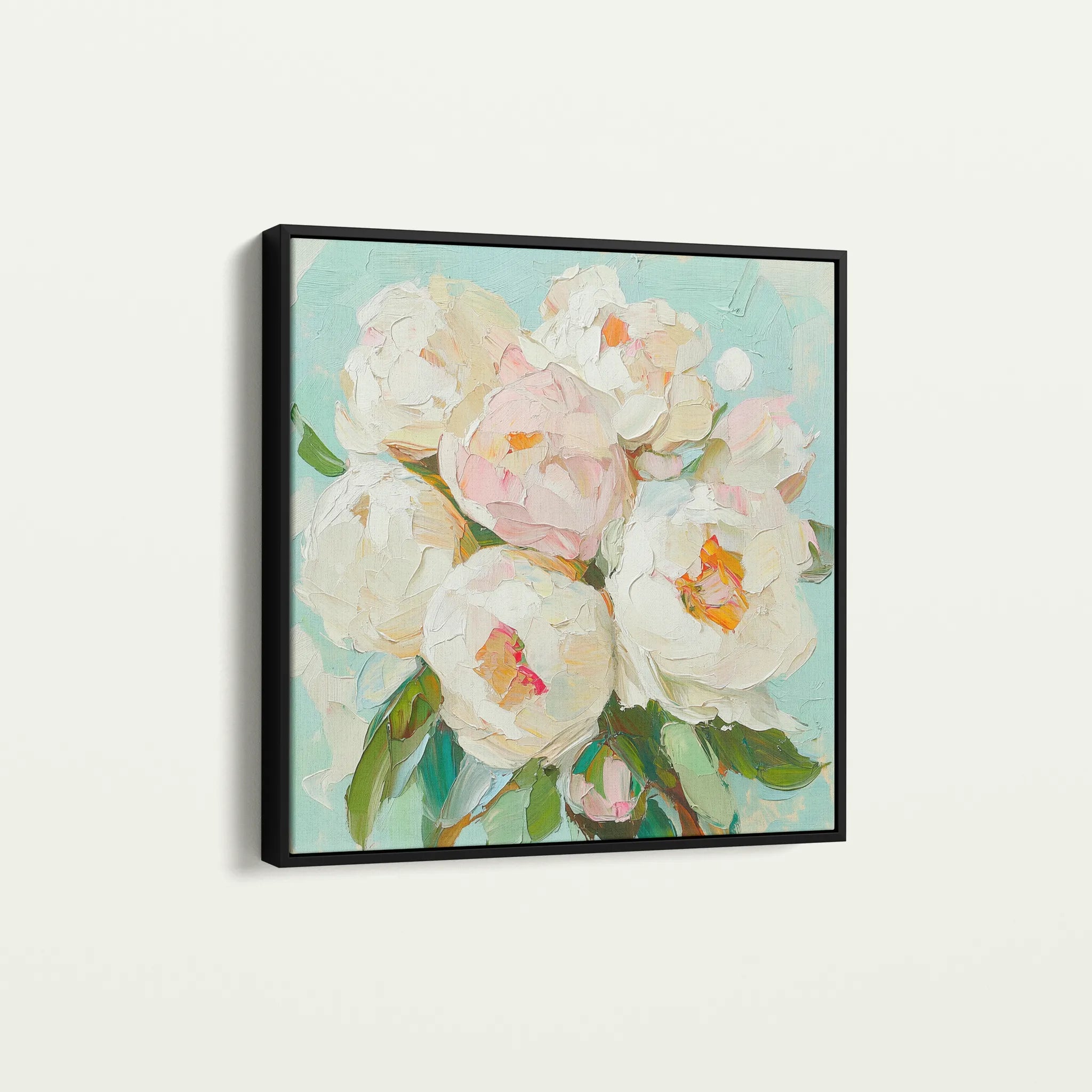 Floral 1327 Canvas Art 60 x 60 cm / Black