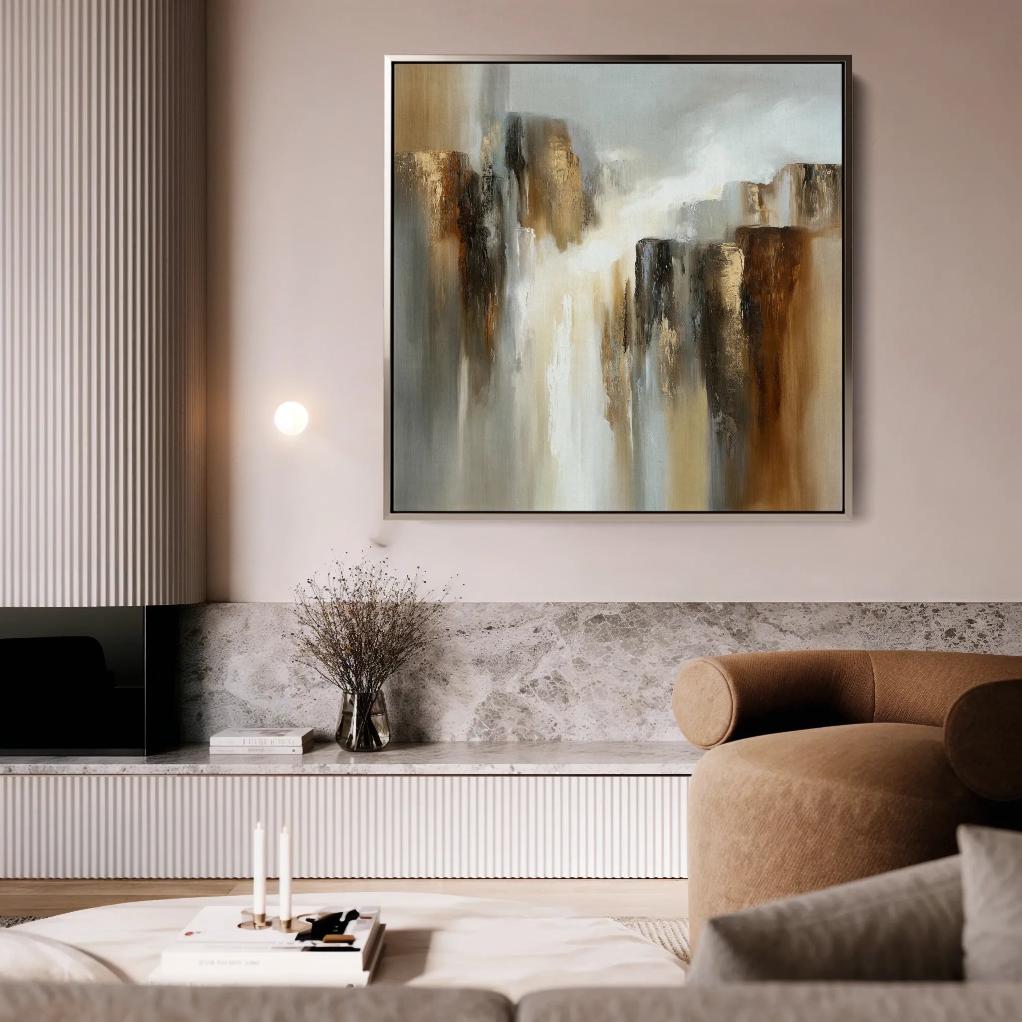 Abstract 1329 Canvas Art 60 x 60 cm / Black