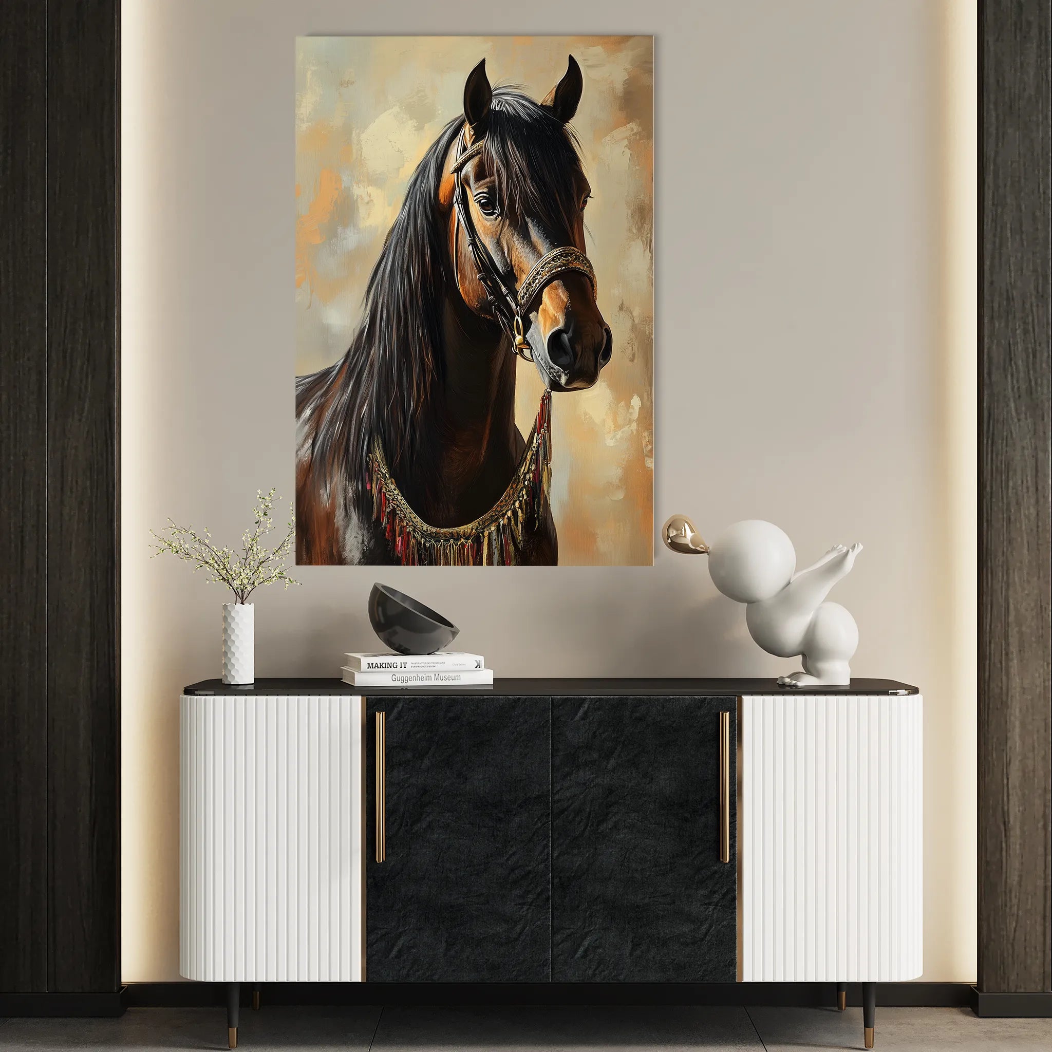 Horses 133 Canvas Art 60 x 40 cm / Black