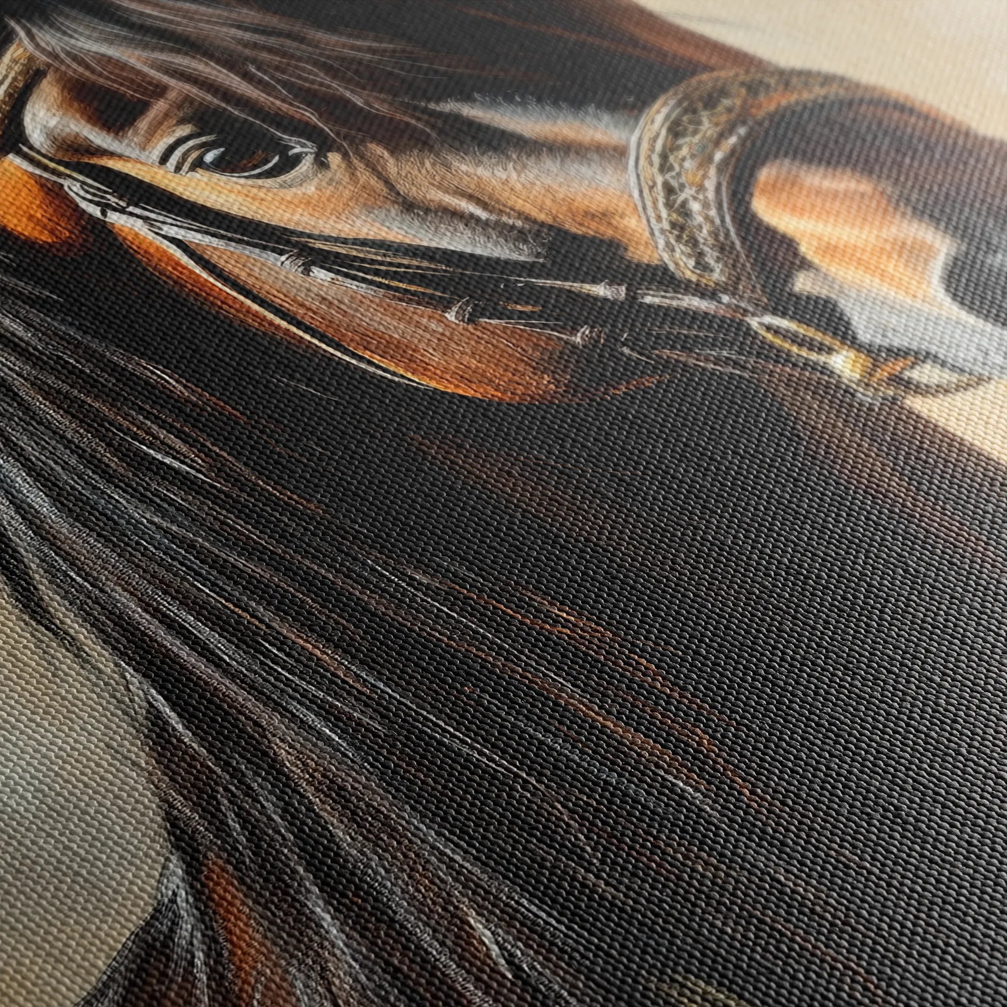 Horses 133 Canvas Art 60 x 40 cm / Black