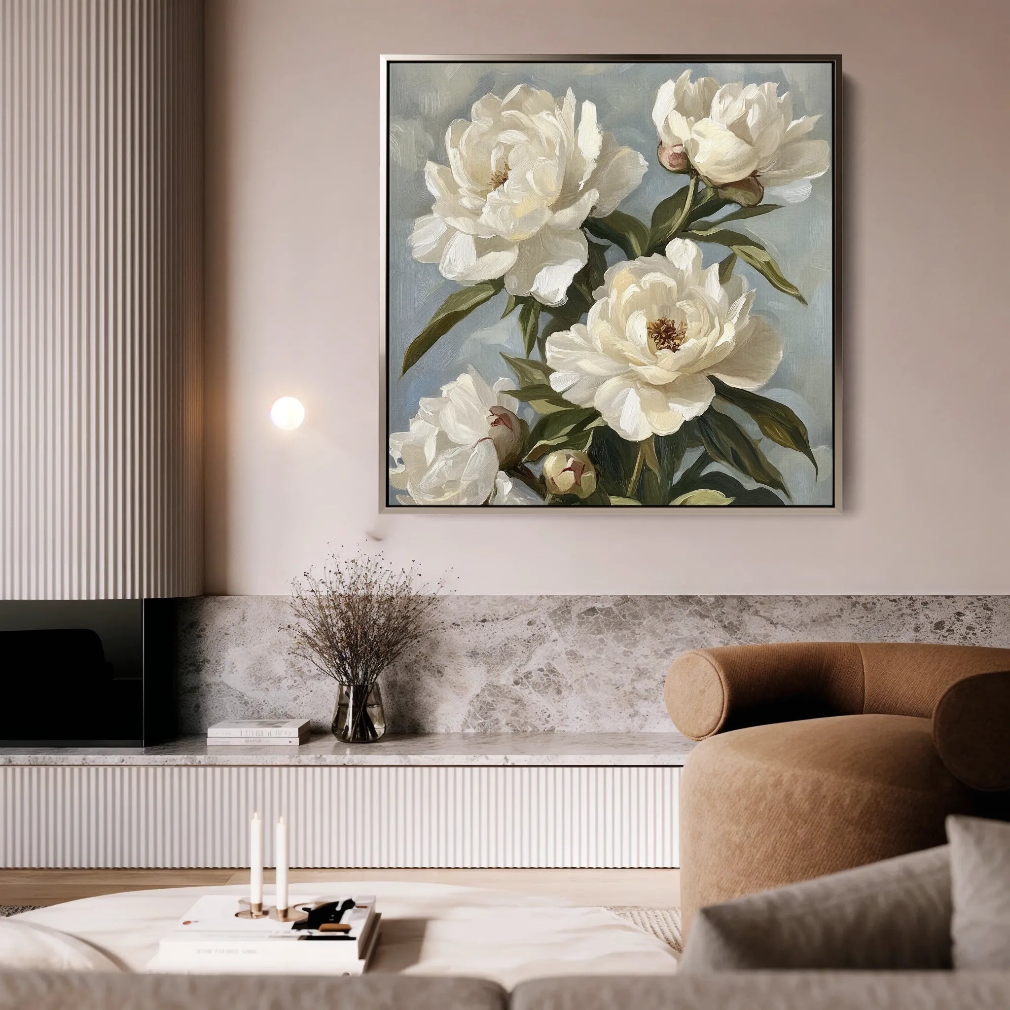 Floral 1333 Canvas Art 60 x 60 cm / Black
