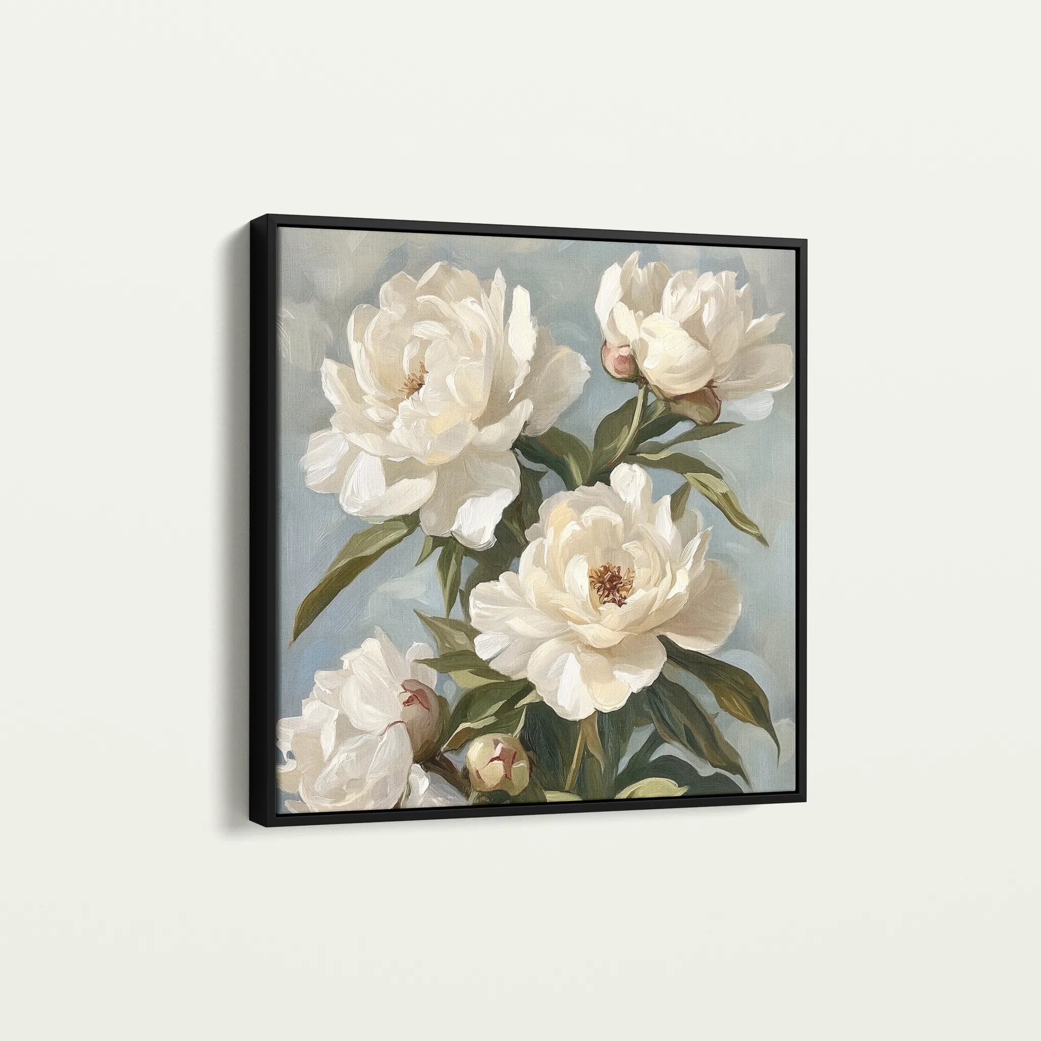 Floral 1333 Canvas Art 60 x 60 cm / Black