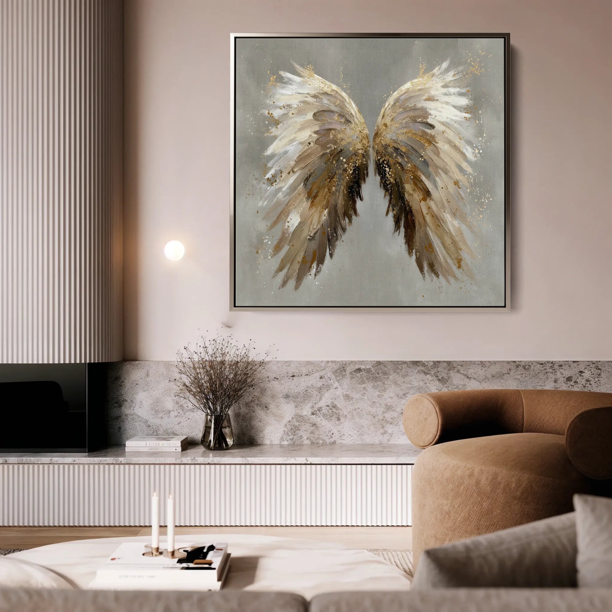 Abstract 1334 Canvas Art 60 x 60 cm / Black