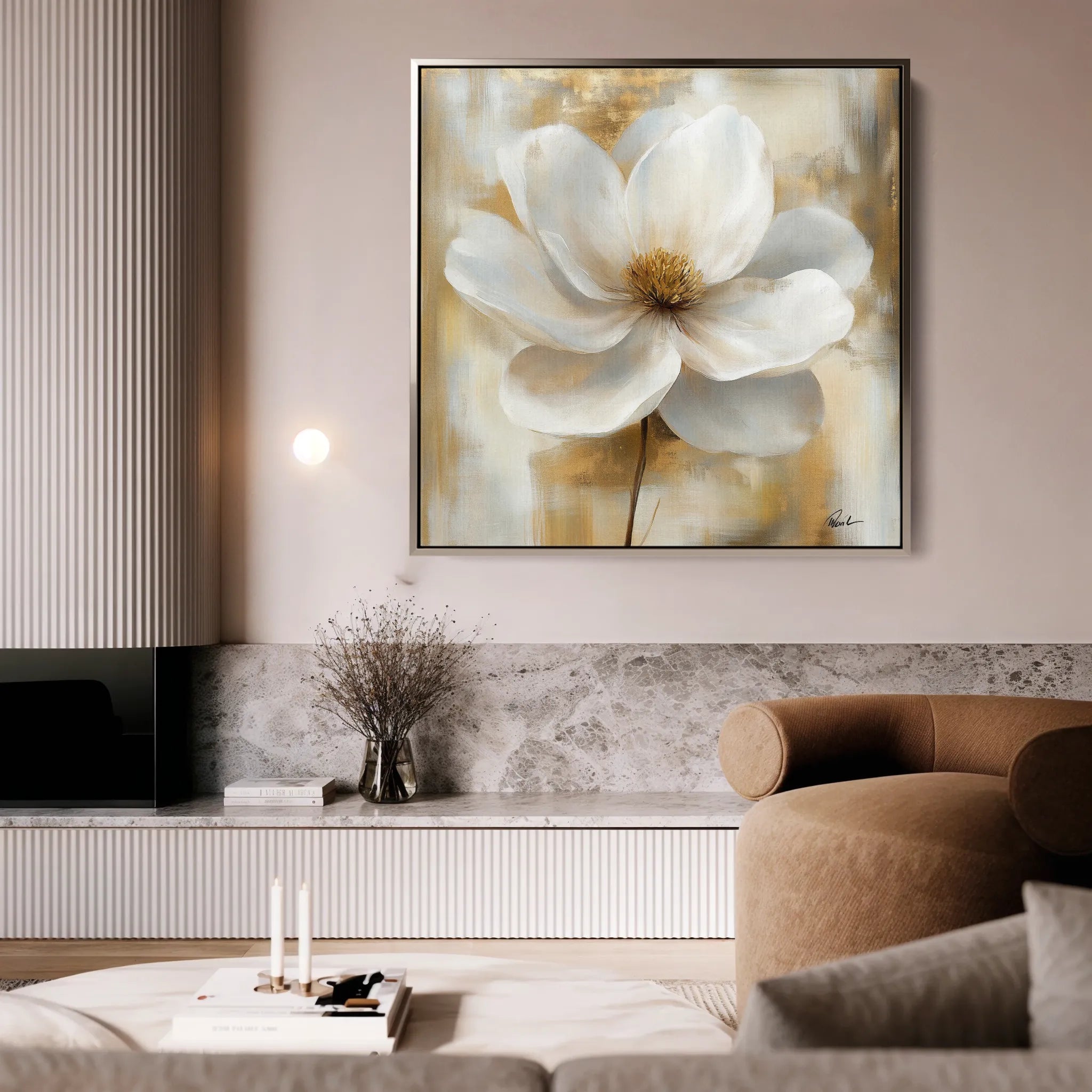 Floral 1336 Canvas Art 60 x 60 cm / Black