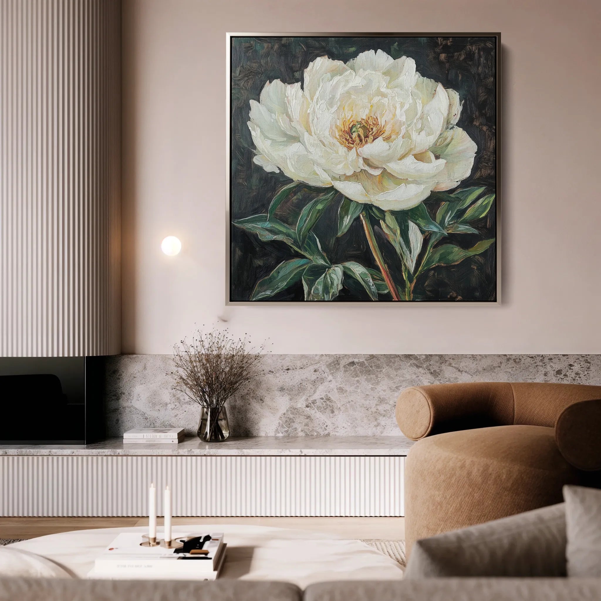 Floral 1337 Canvas Art 60 x 60 cm / Black