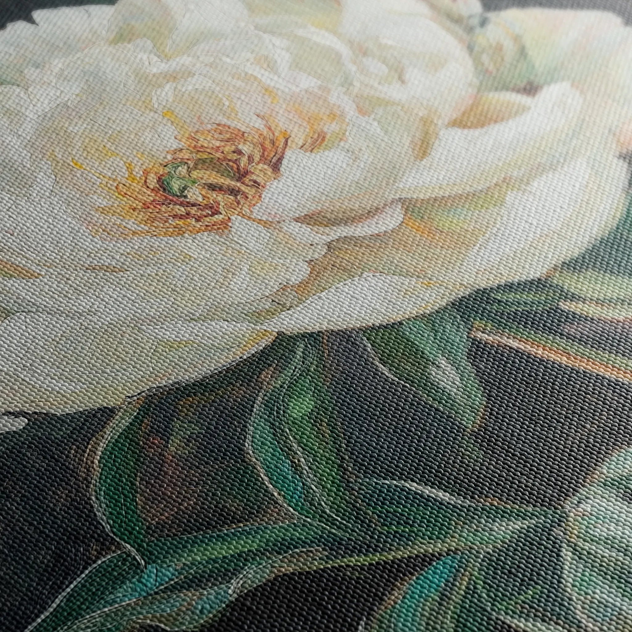 Floral 1337 Canvas Art 60 x 60 cm / Black