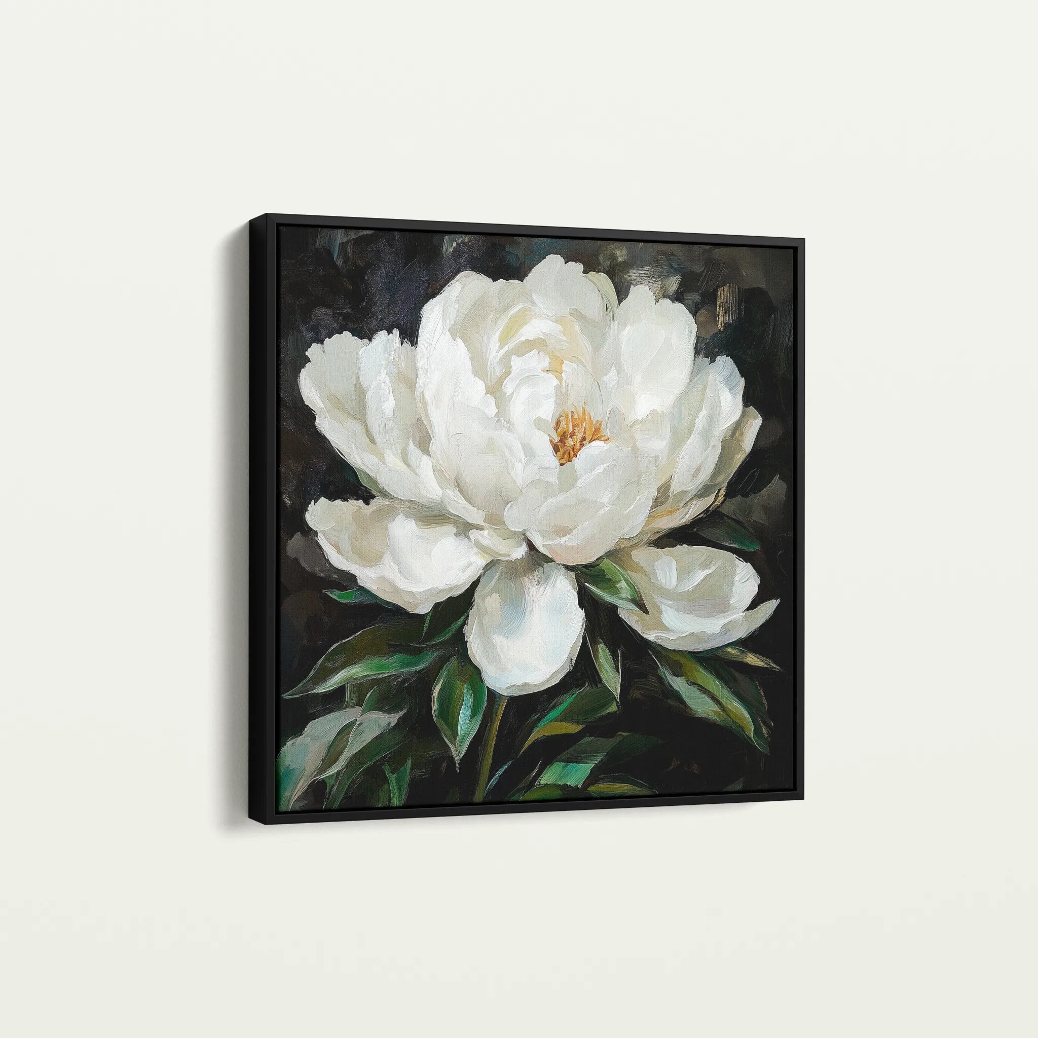Floral 1338 Canvas Art 60 x 60 cm / Black