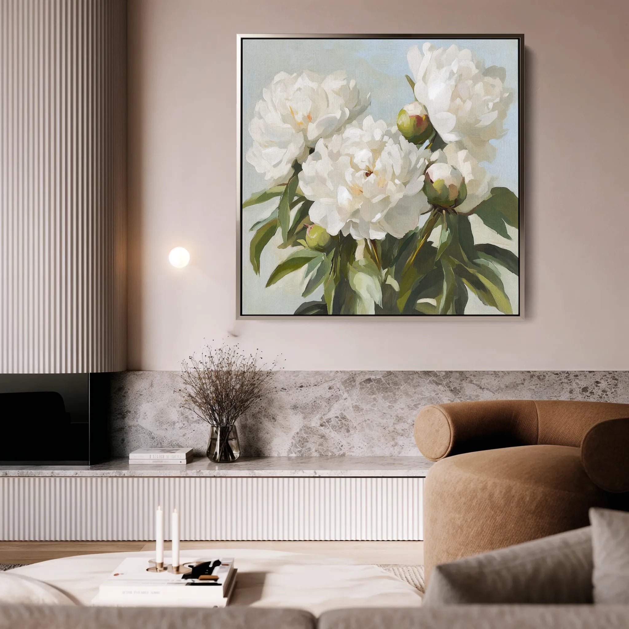 Floral 1339 Canvas Art 60 x 60 cm / Black