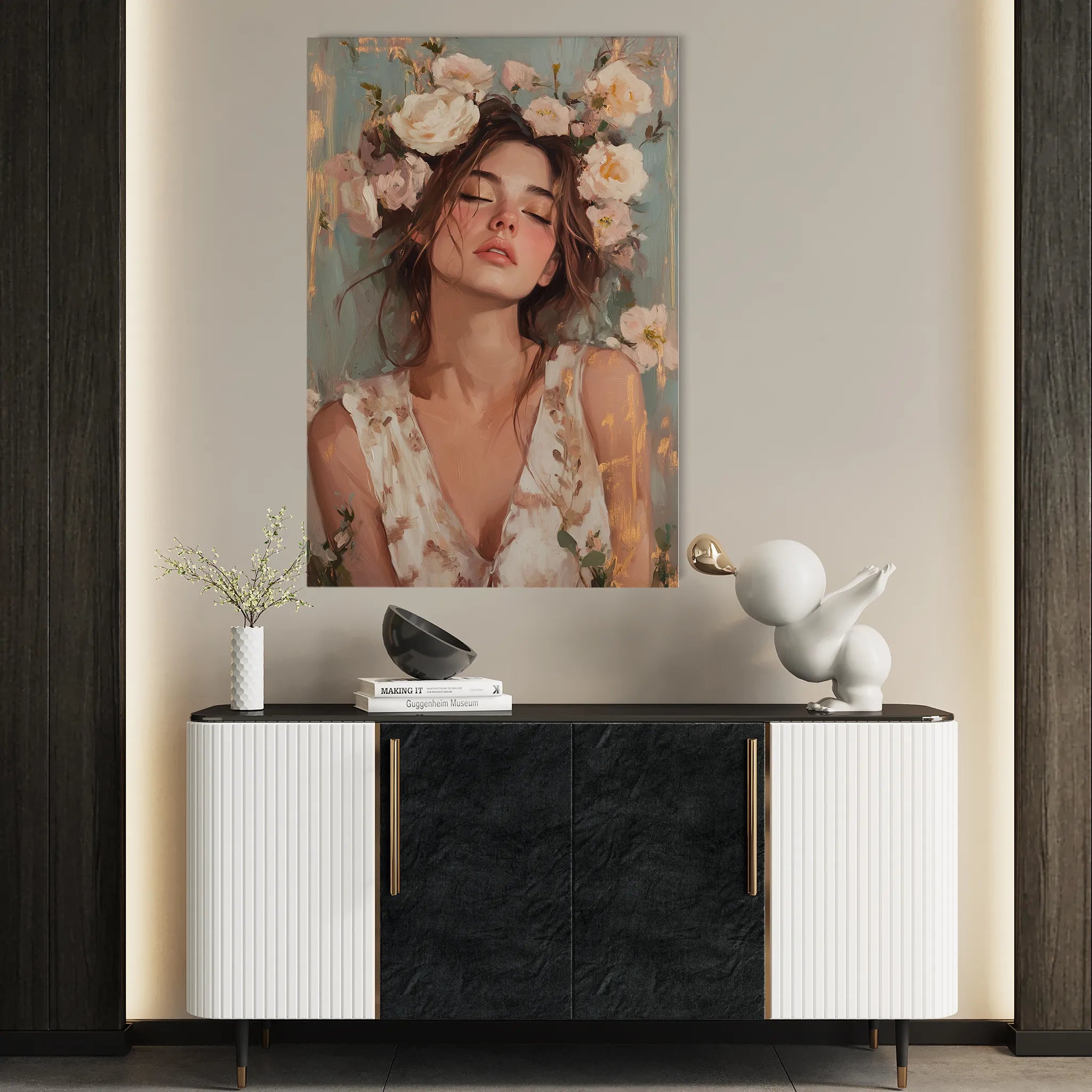 Portrait 134 Canvas Art 60 x 40 cm / Black